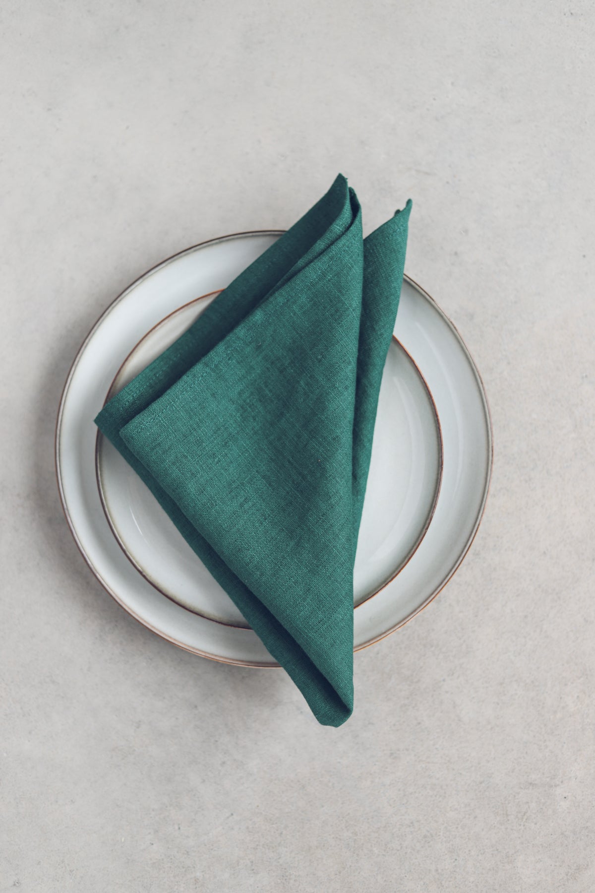 Natural Linen Table Napkins in Bright Colors Epic Linen, dark green