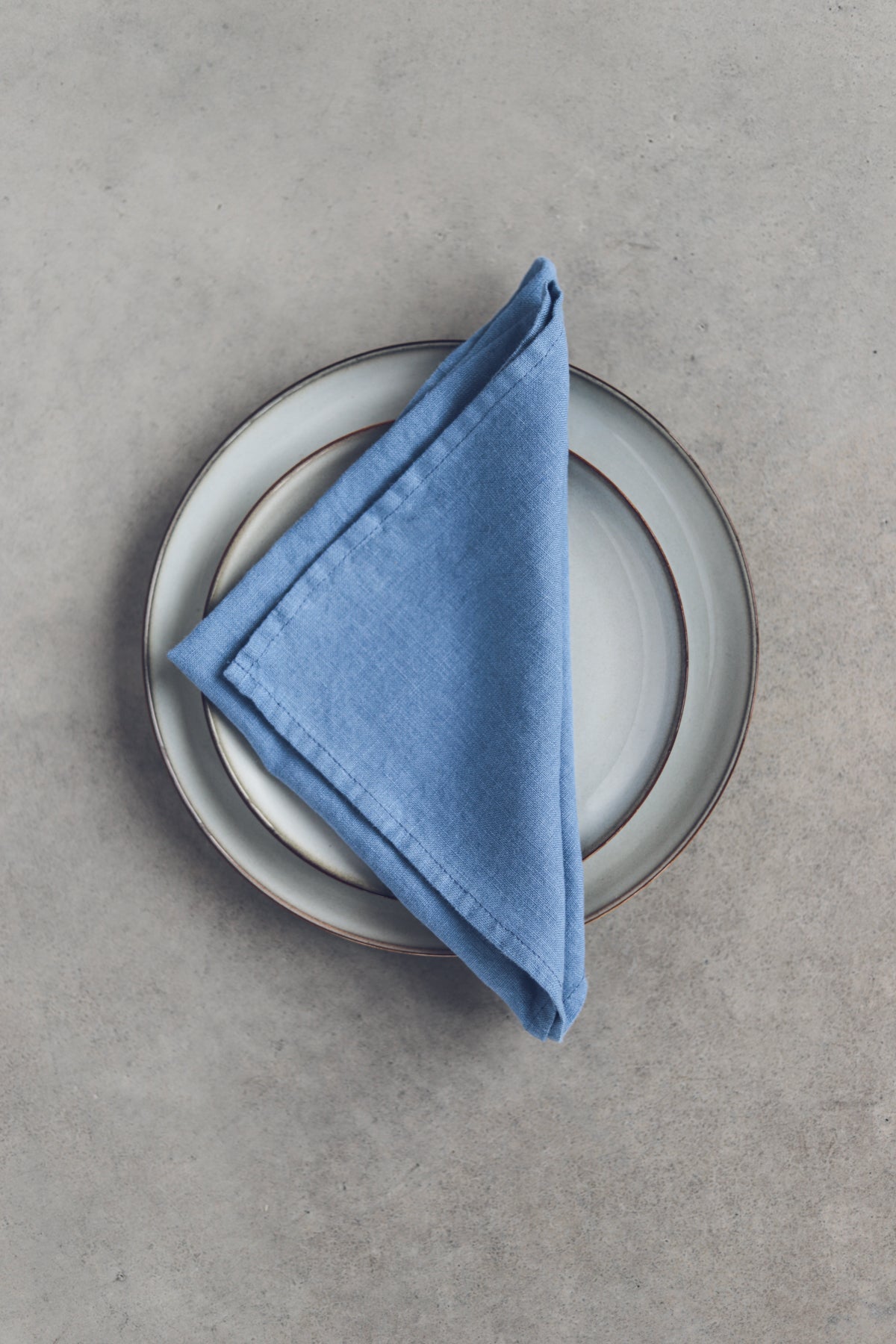 Natural Linen Table Napkins in Bright Colors Epic Linen, dusk blue
