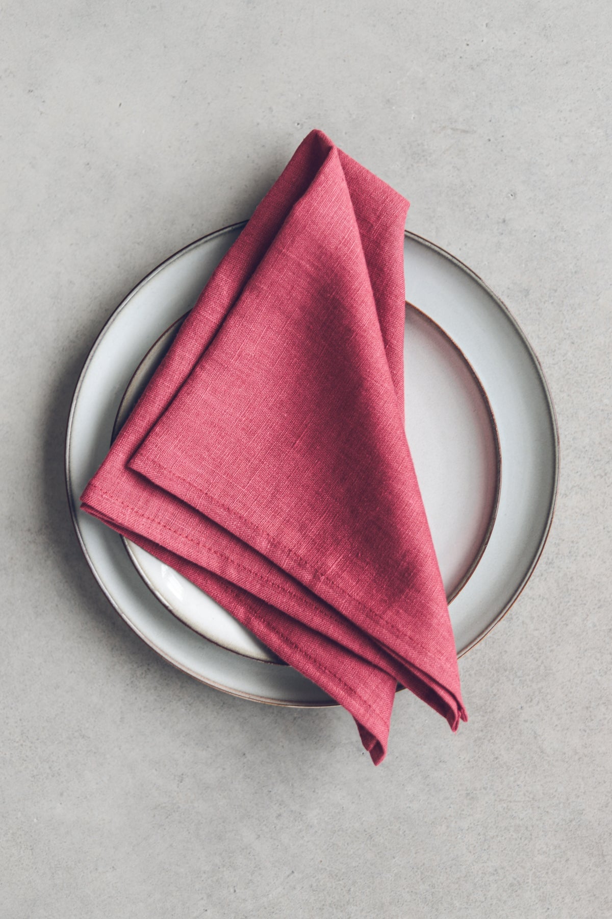 Natural Linen Table Napkins in Bright Colors Epic Linen, Frozen cranberry
