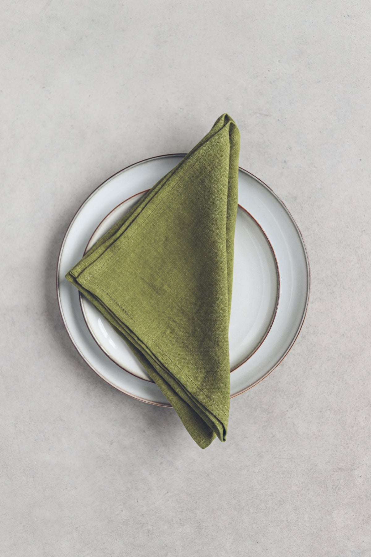 Natural Linen Table Napkins in Bright Colors Epic Linen, Green Moss