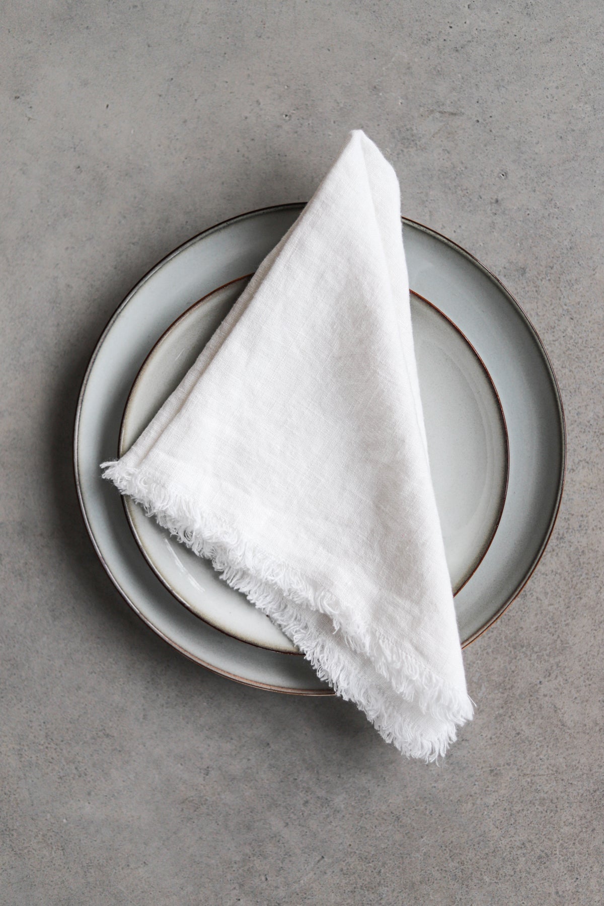 Natural Linen Table Napkins in Bright Colors Set of 2 Epic Linen, White Fringes