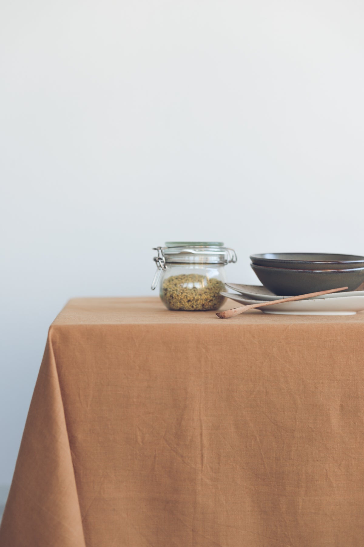 Natural Stonewashed Mustard Linen Tablecloth Epic Linen