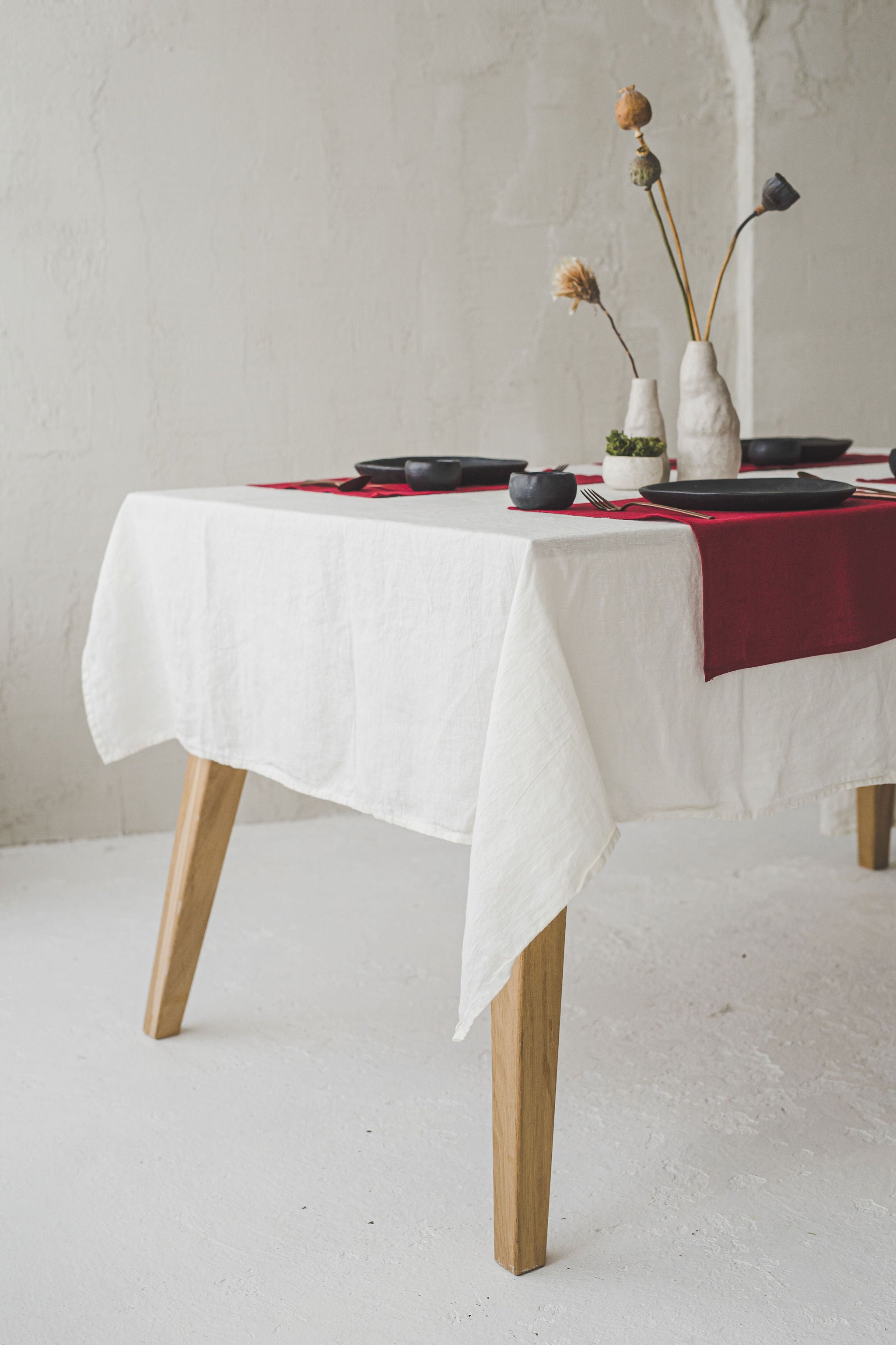 Natural Soft Washed White Linen Tablecloth Epic Linen