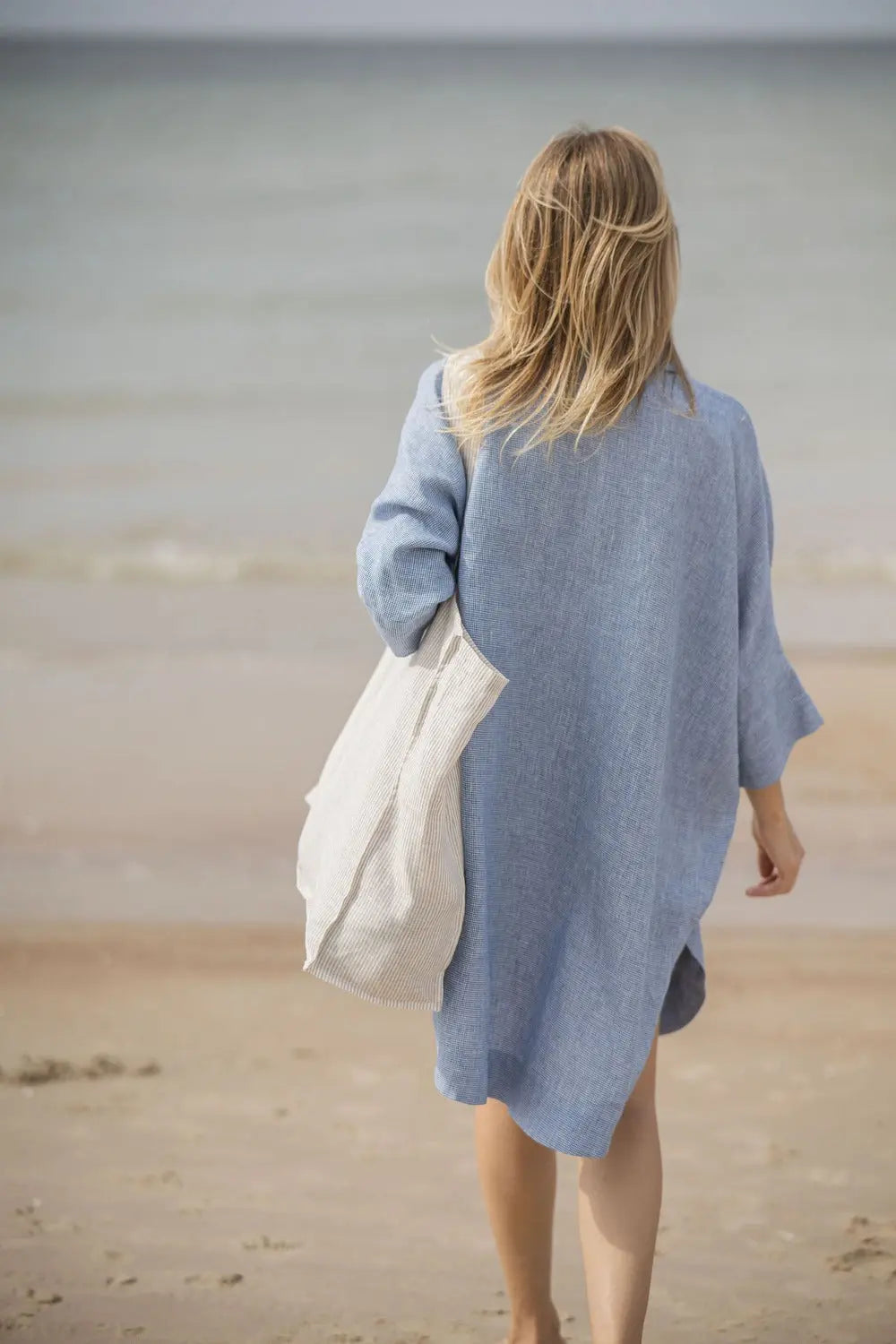 Pure Linen Beach Tote Bag