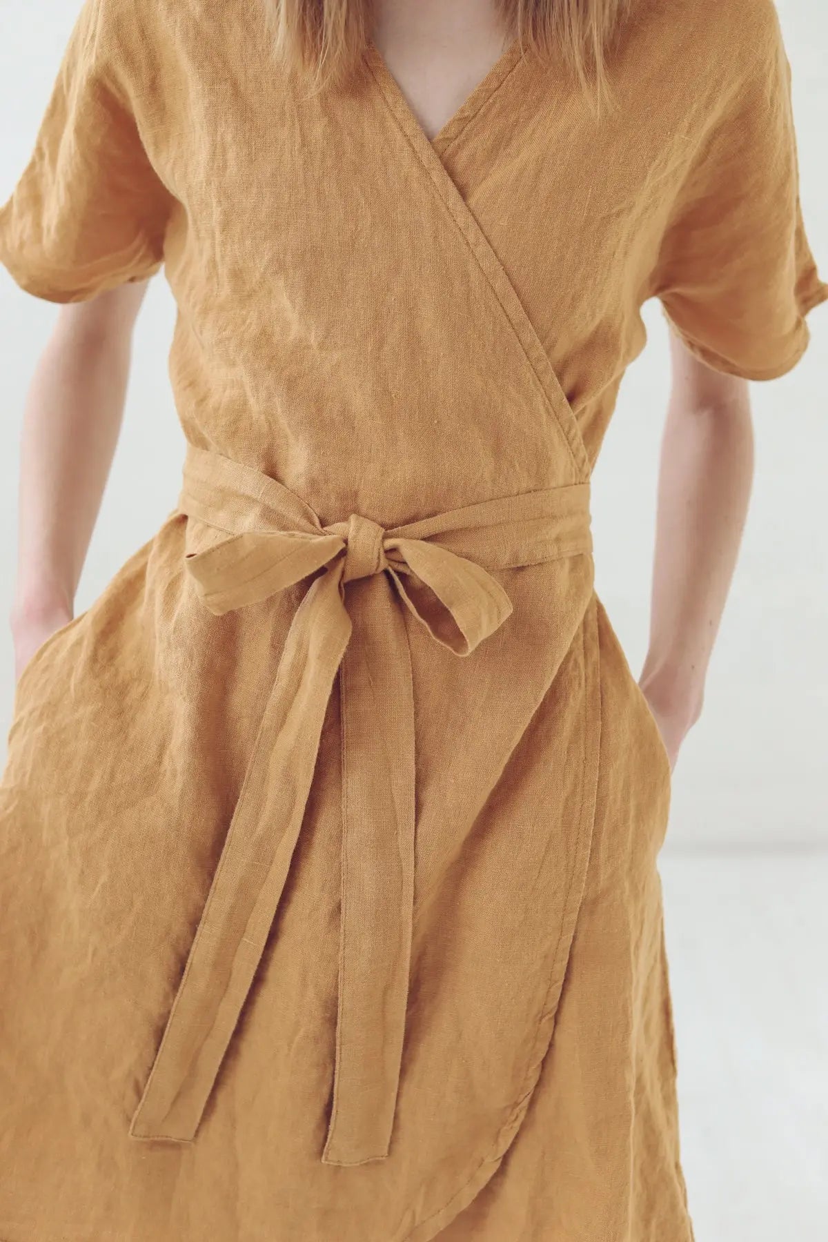 Mini Summer Linen Wrap Dress Lightweight Wrap Dress | Epic Linen Mini Summer Linen Wrap Dress Lightweight Wrap Dress | Epic Linen