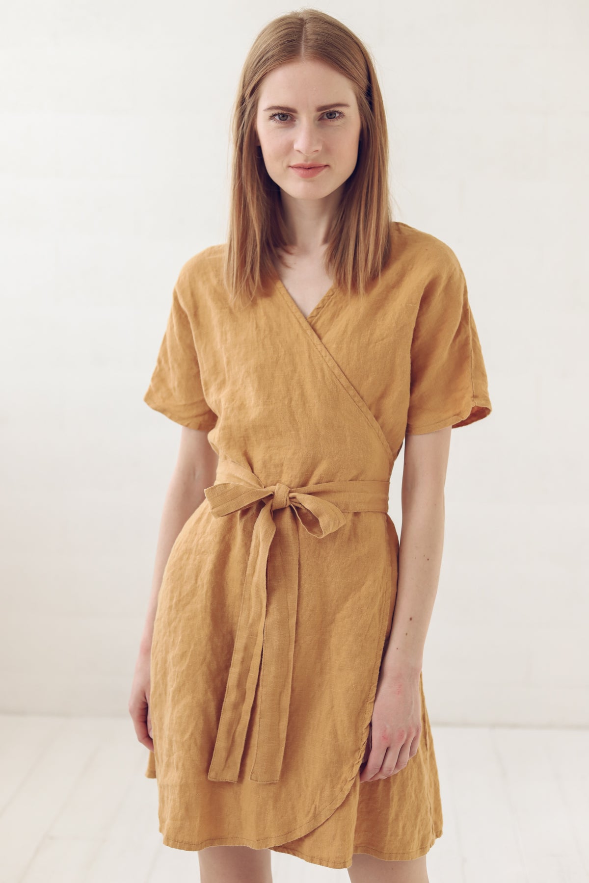 Mini Summer Linen Wrap Dress Epic Linen