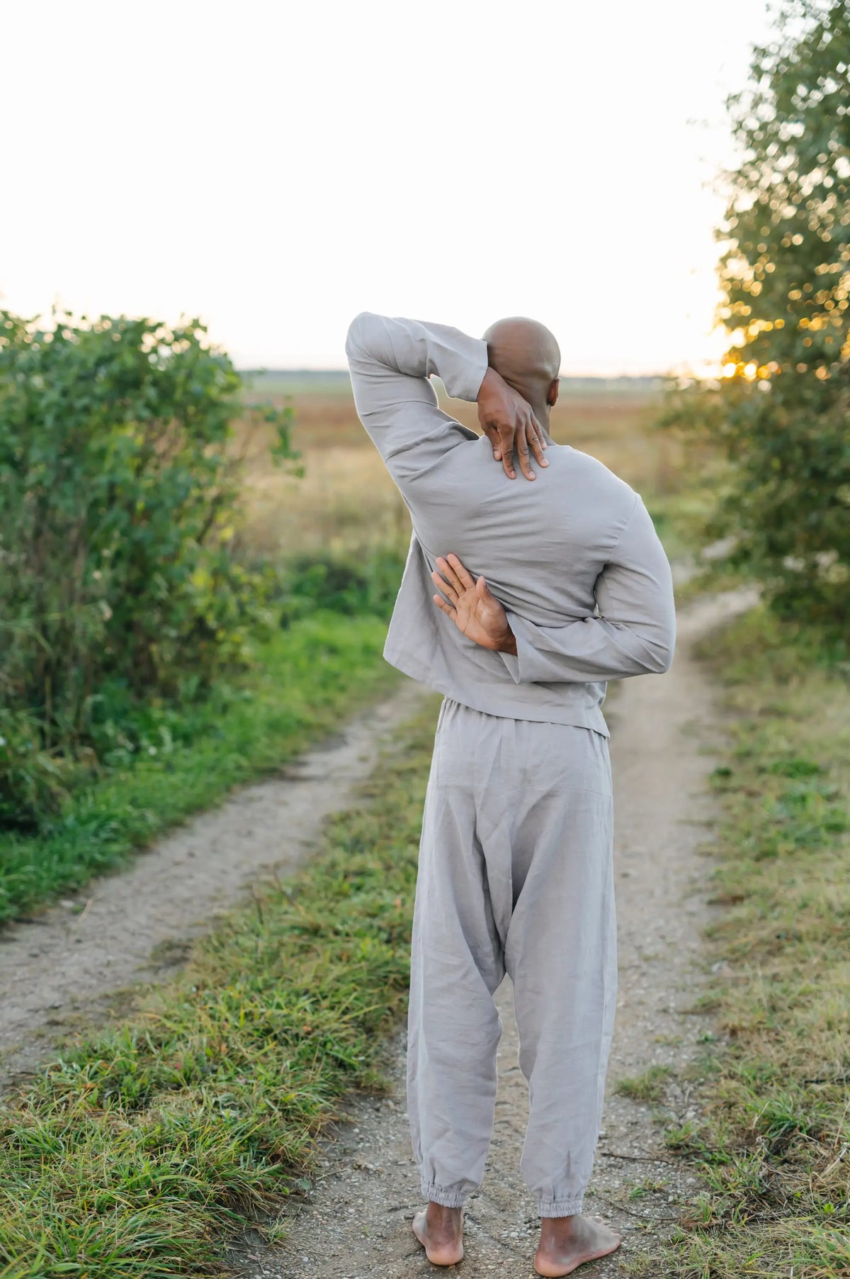 Linen Yoga Pants - Harem Trousers with Drawstring Waist