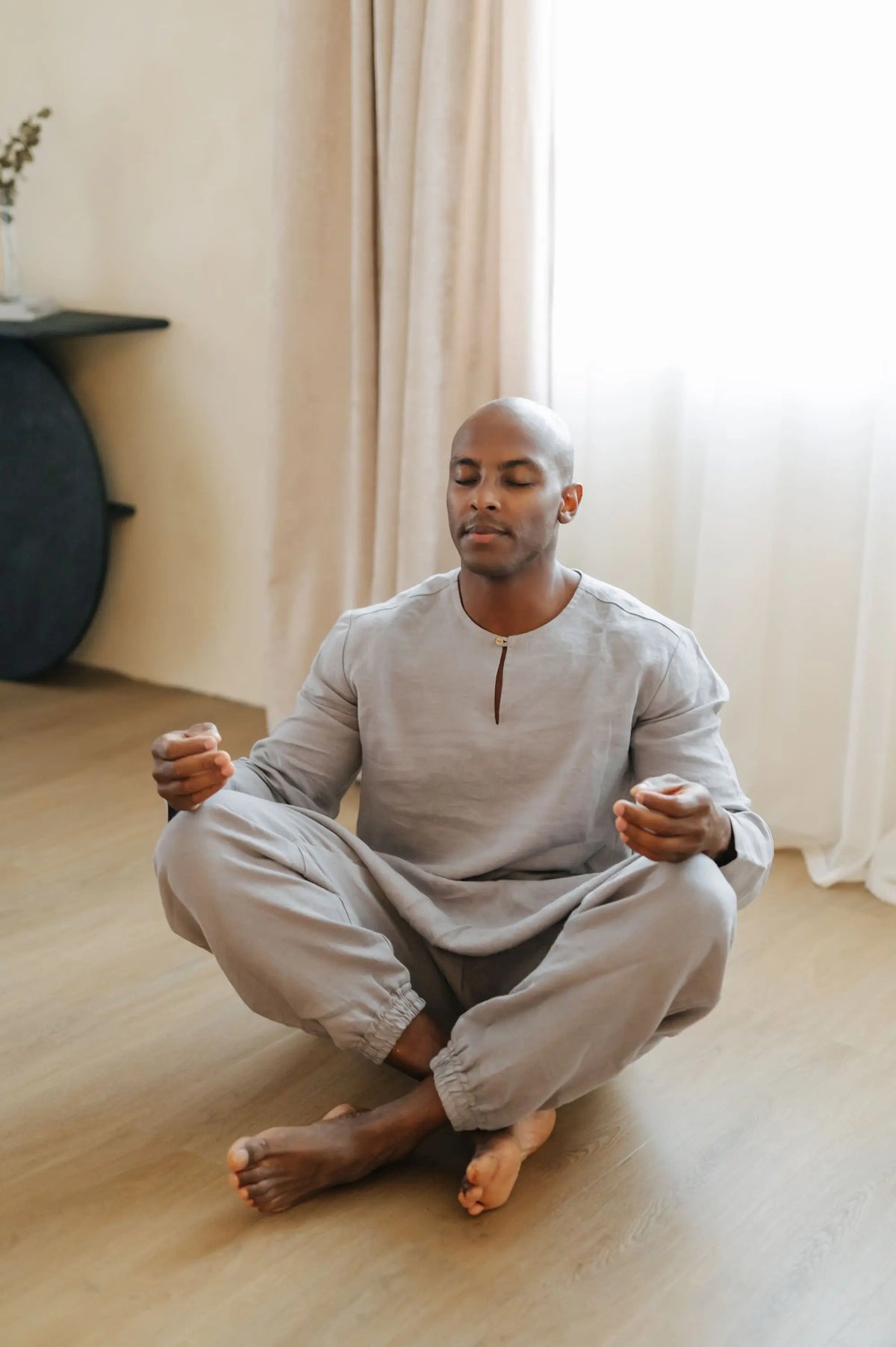 Linen Yoga Pants - Harem Trousers with Drawstring Waist