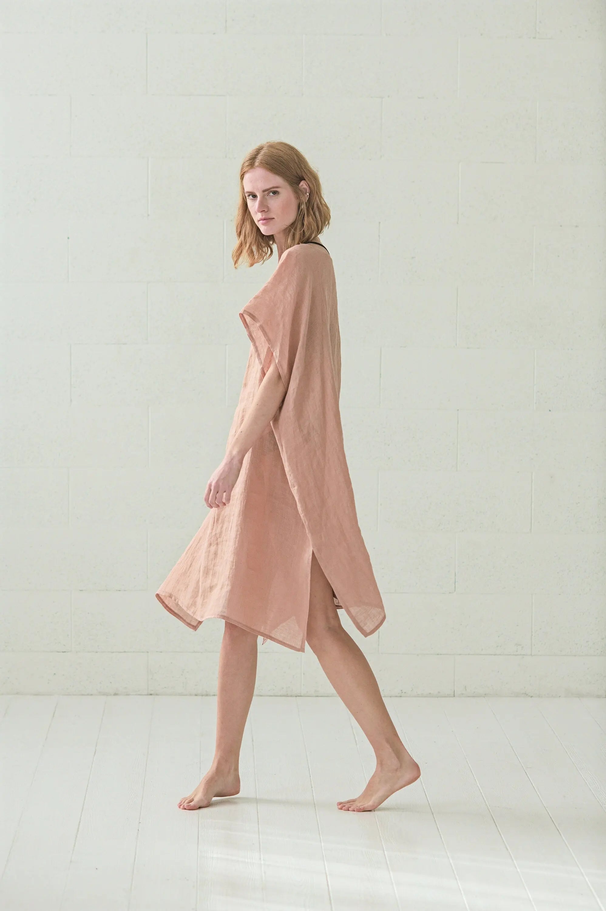 READY TO SHIP: Light Linen Caftan Beach Dress - Epic Linen conscious fashion