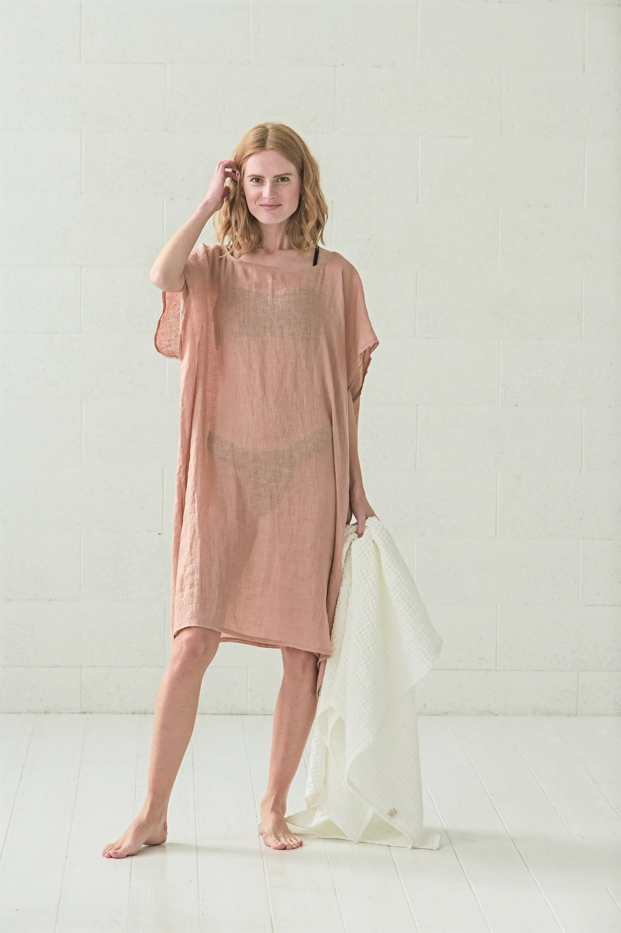 READY TO SHIP: Light Linen Caftan Beach Dress - Epic Linen conscious fashion