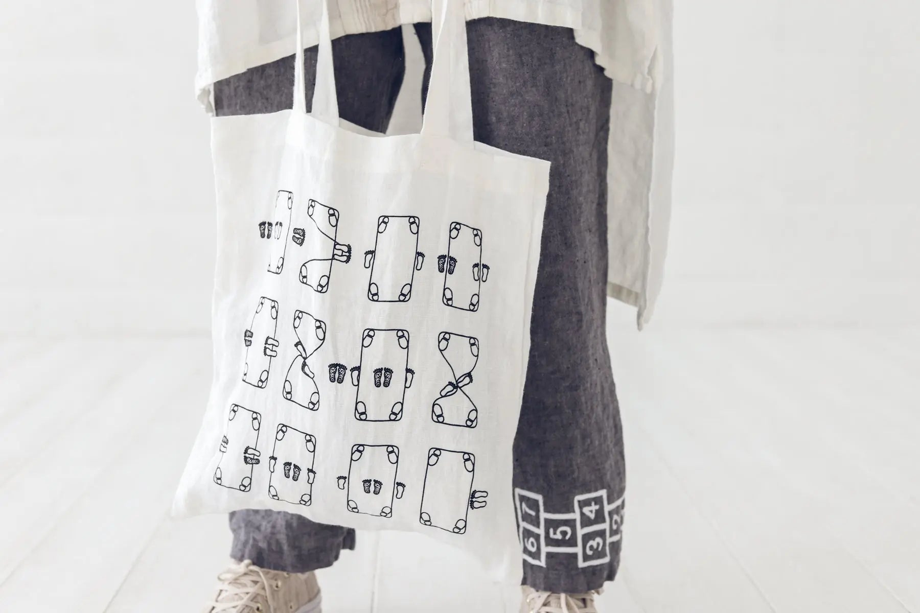 Pure Linen Shopping Bag, Printed Linen Bag Epic Linen