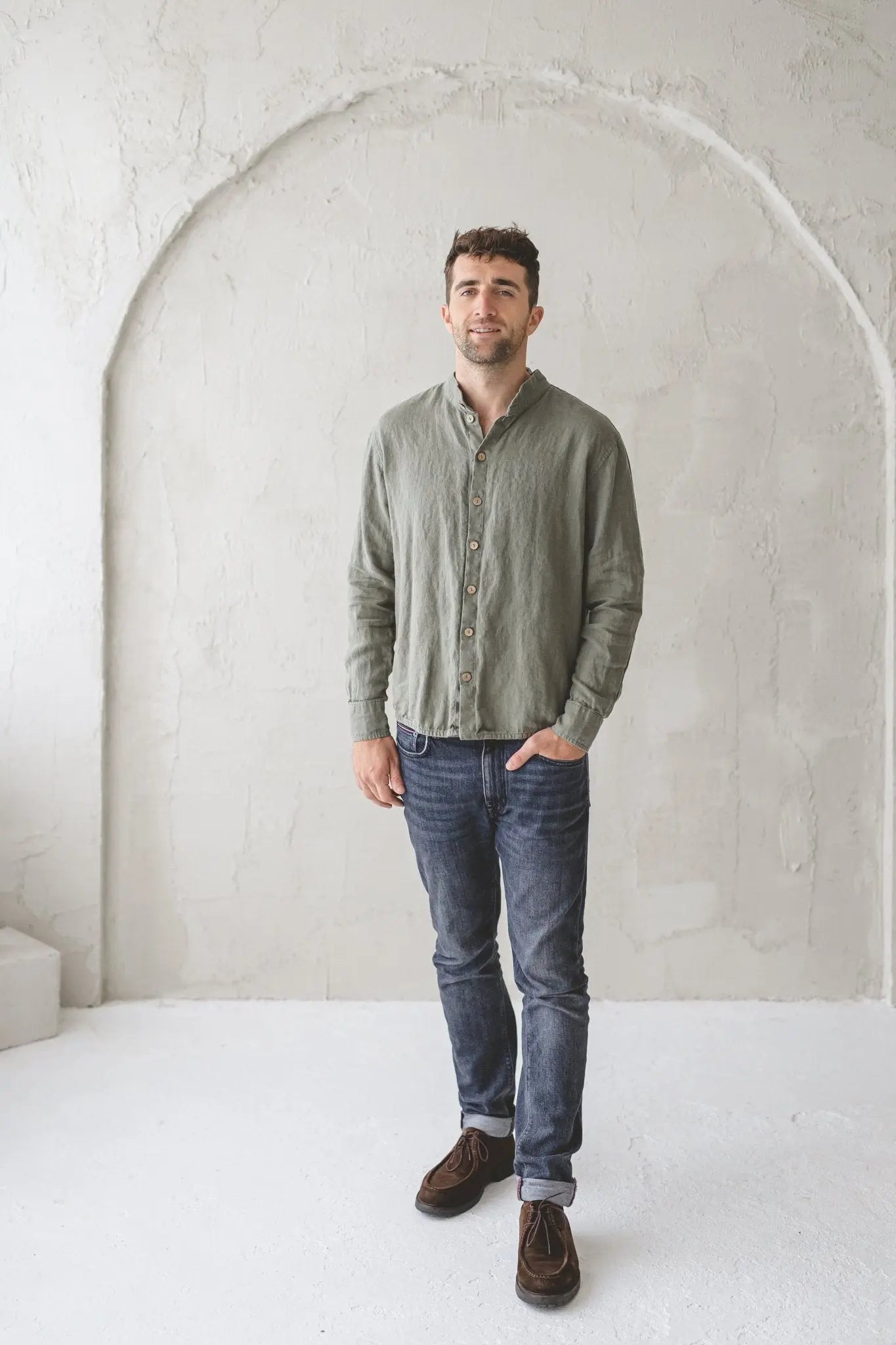 Oxford Linen Men's Shirt - Epic Linen luxury linen