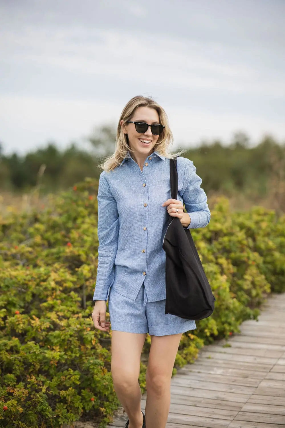 Linen Tote Bag – Dual Reversible Day & Night Carryall