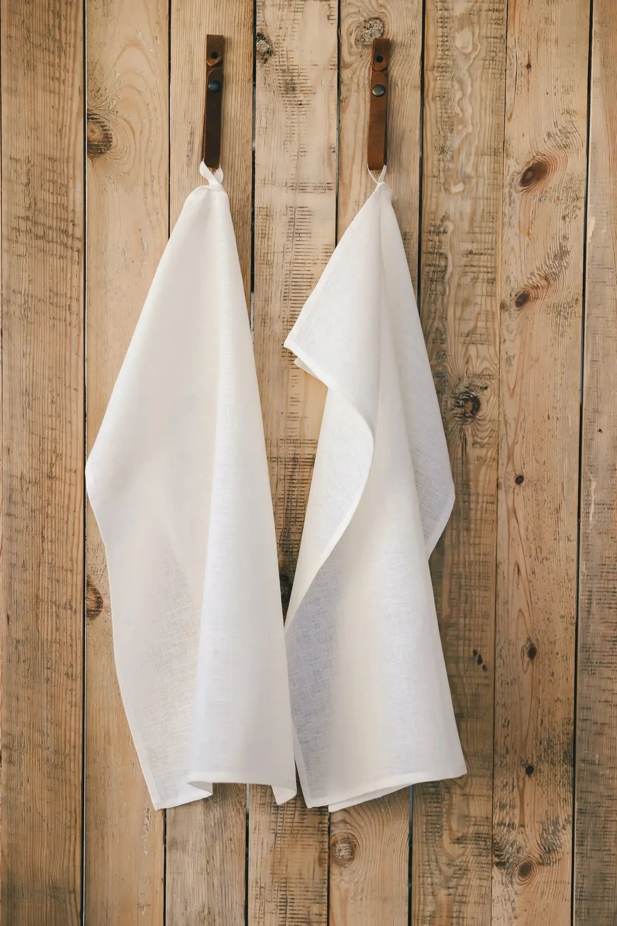 100 % Pure Plain Natural Off-White Linen Kitchen Tea Towels x 2 - Epic Linen luxury linen
