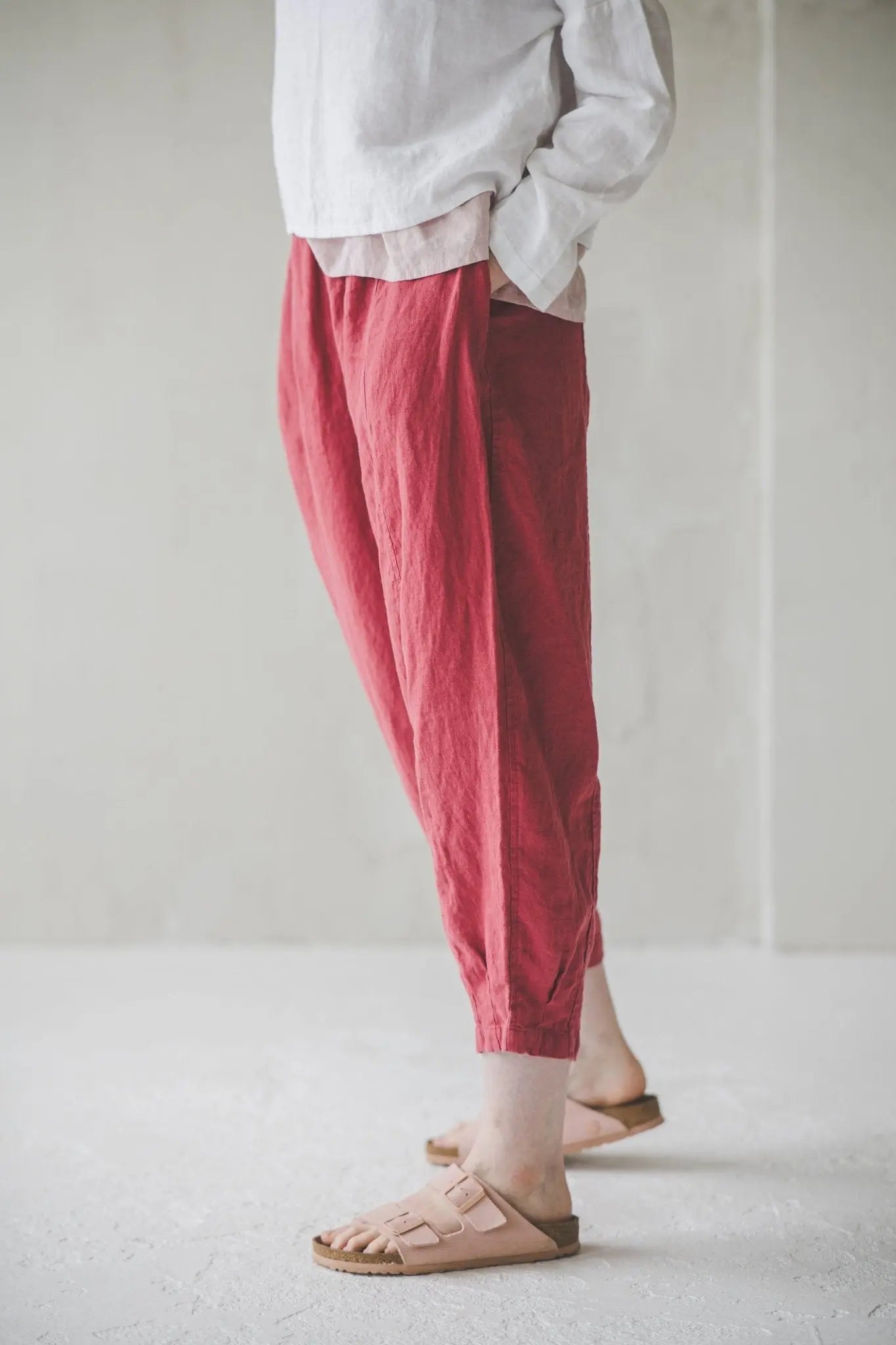 Casual Style Linen Pegged Pants - Epic Linen luxury linen