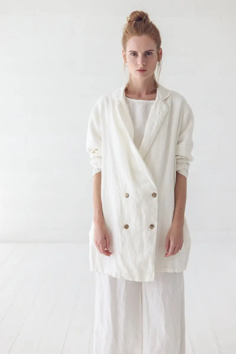 Classic Oversized Linen Jacket - Epic Linen luxury linen