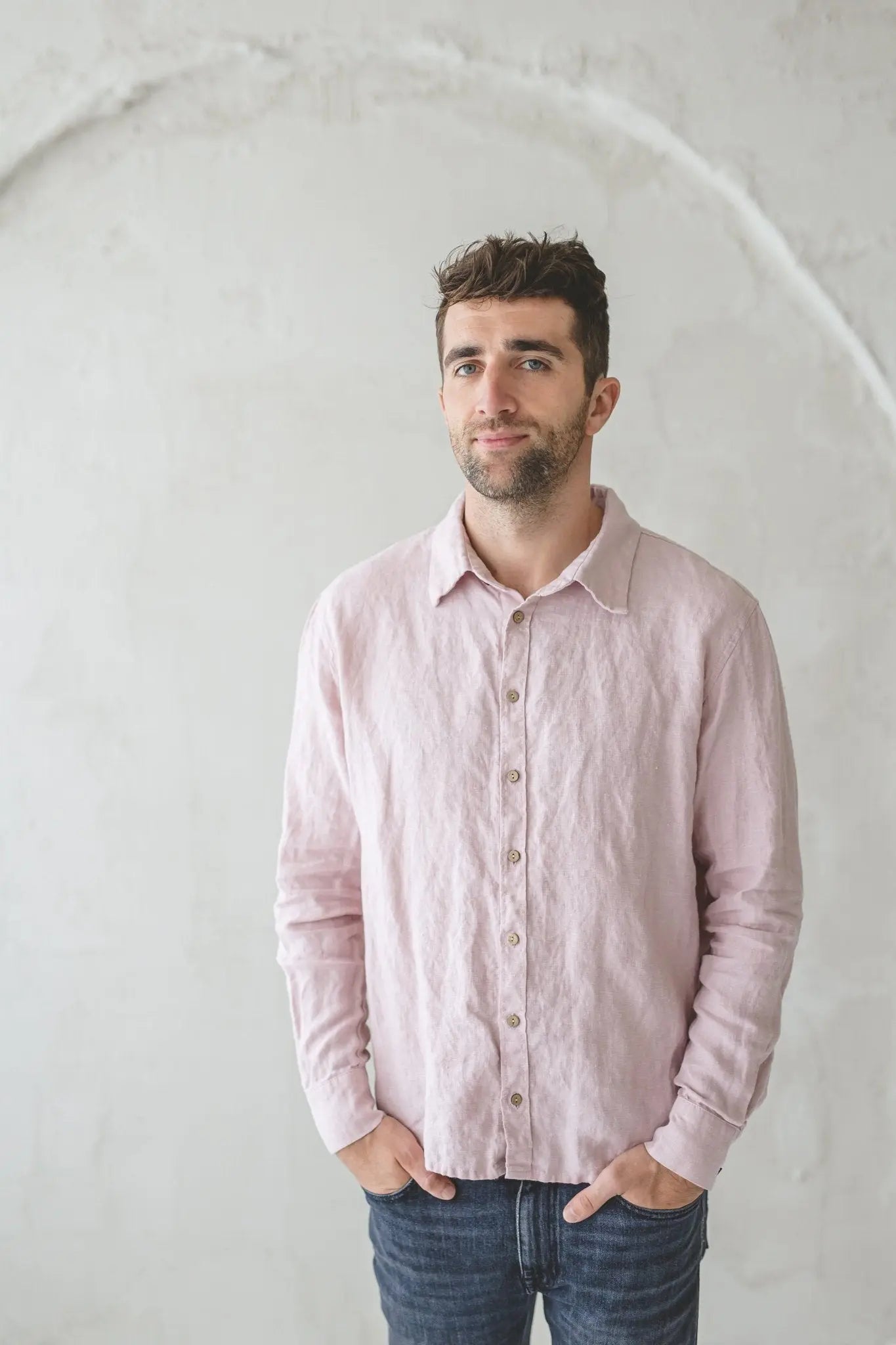 Classic Wide-Shoulder Men's Linen Shirt - Epic Linen luxury linen