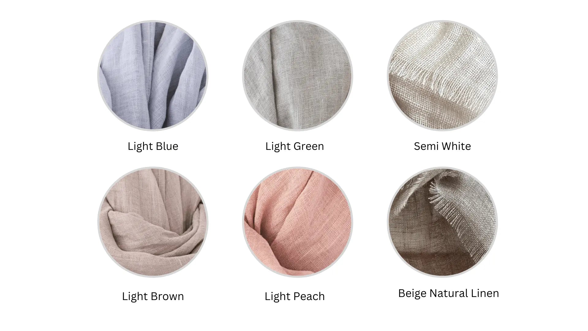 Lightweight and Gauze Linen Colour Fabric Swatches / Sample Pack Standard Shipping - Epic Linen luxury linen
