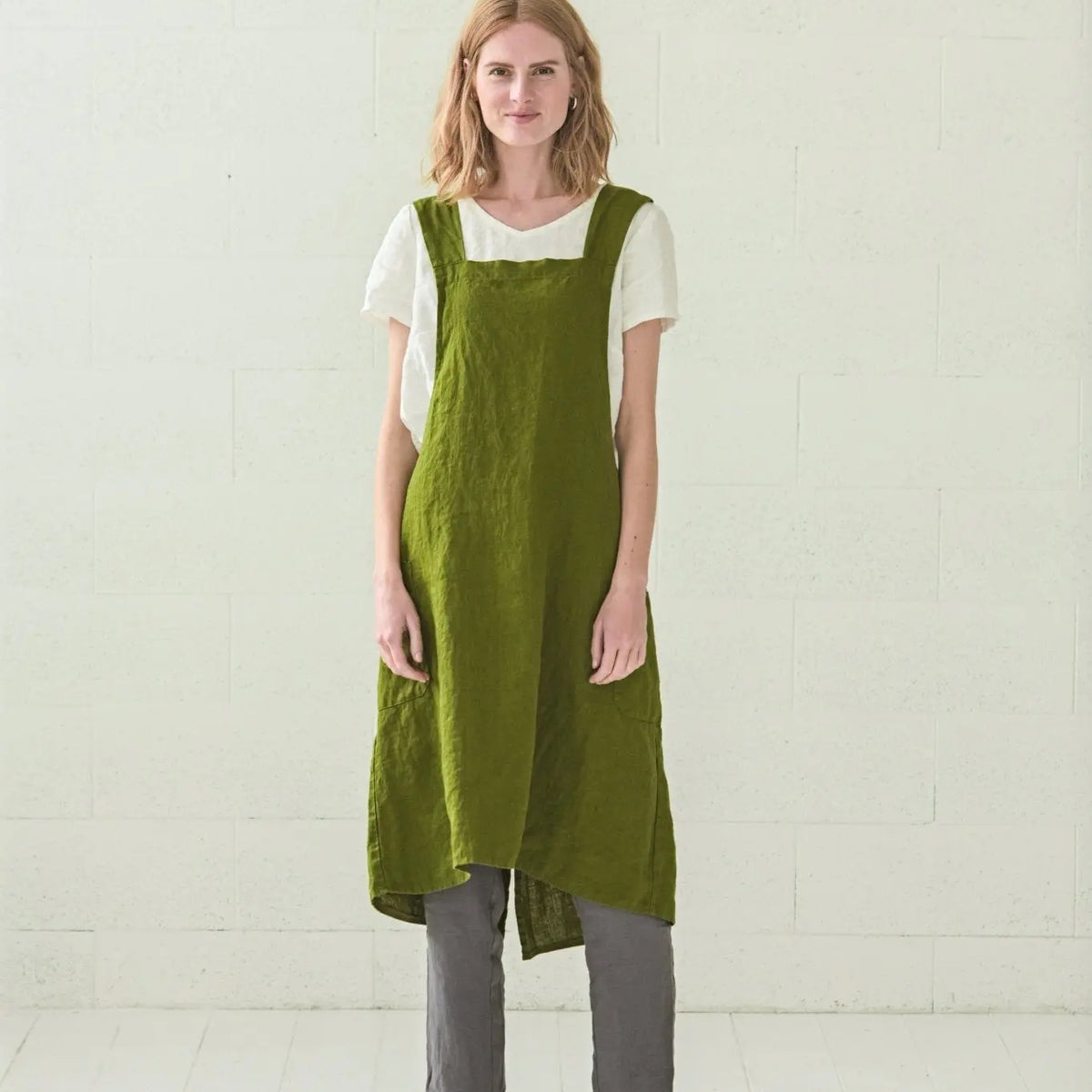 Linen Japanese Style Pinafore Apron