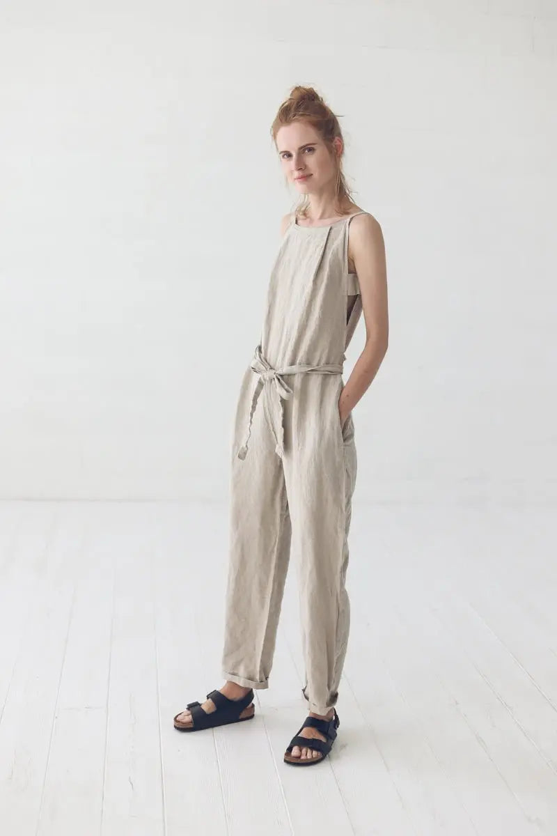 Linen Jumpsuit Overall - Epic Linen luxury linen