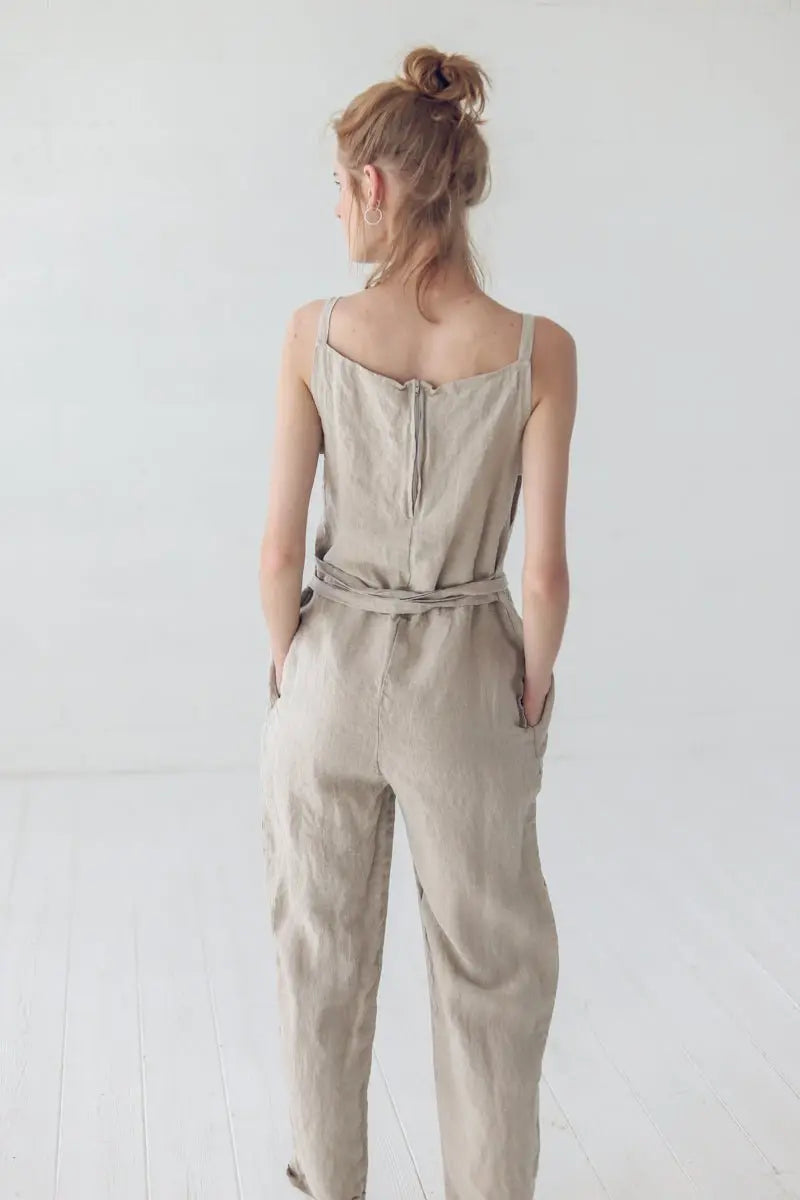 Linen Jumpsuit Overall - Epic Linen luxury linen