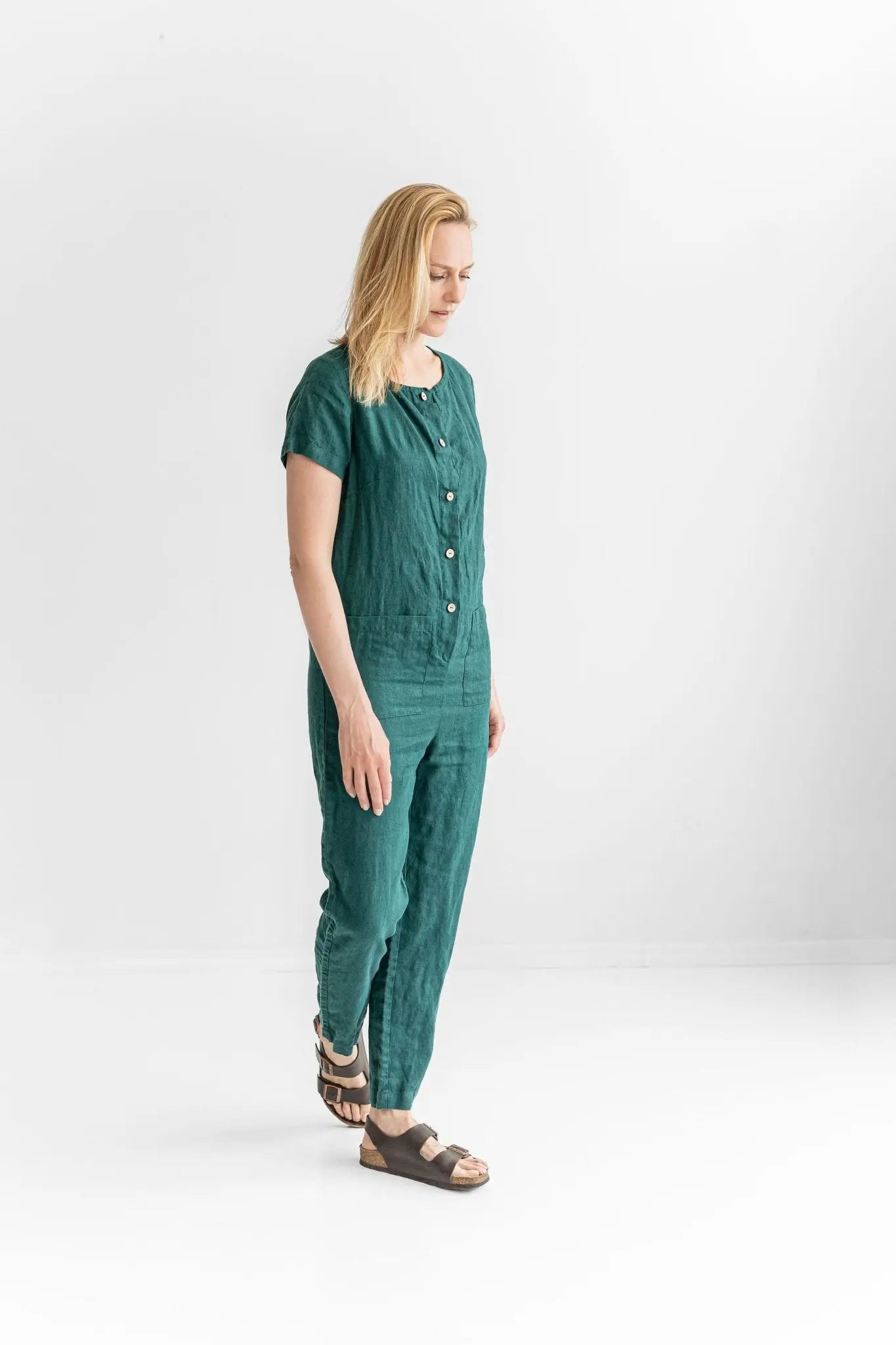 Linen Jumpsuit with Front Pockets - Epic Linen luxury linen