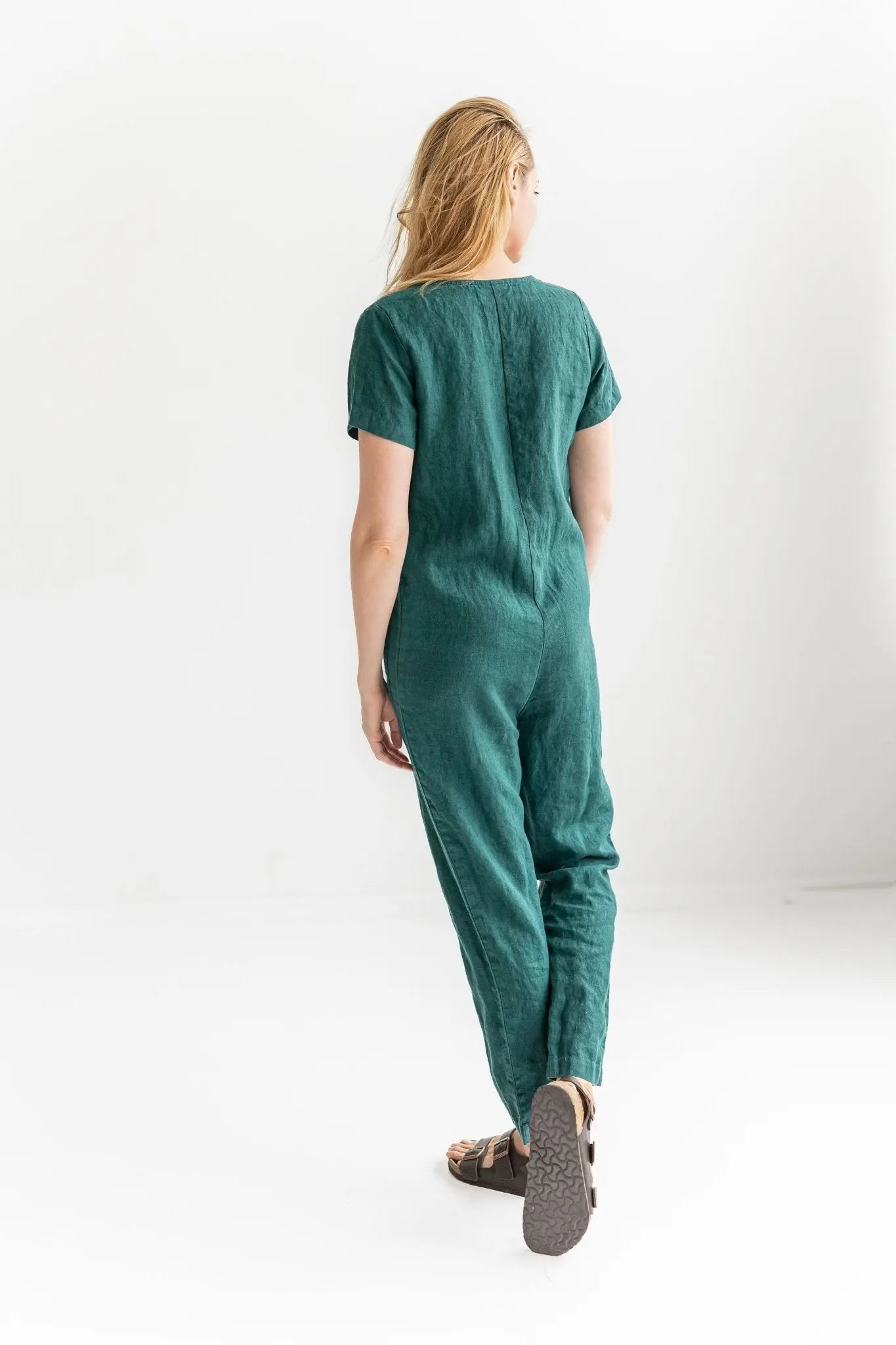 Linen Jumpsuit with Front Pockets - Epic Linen luxury linen