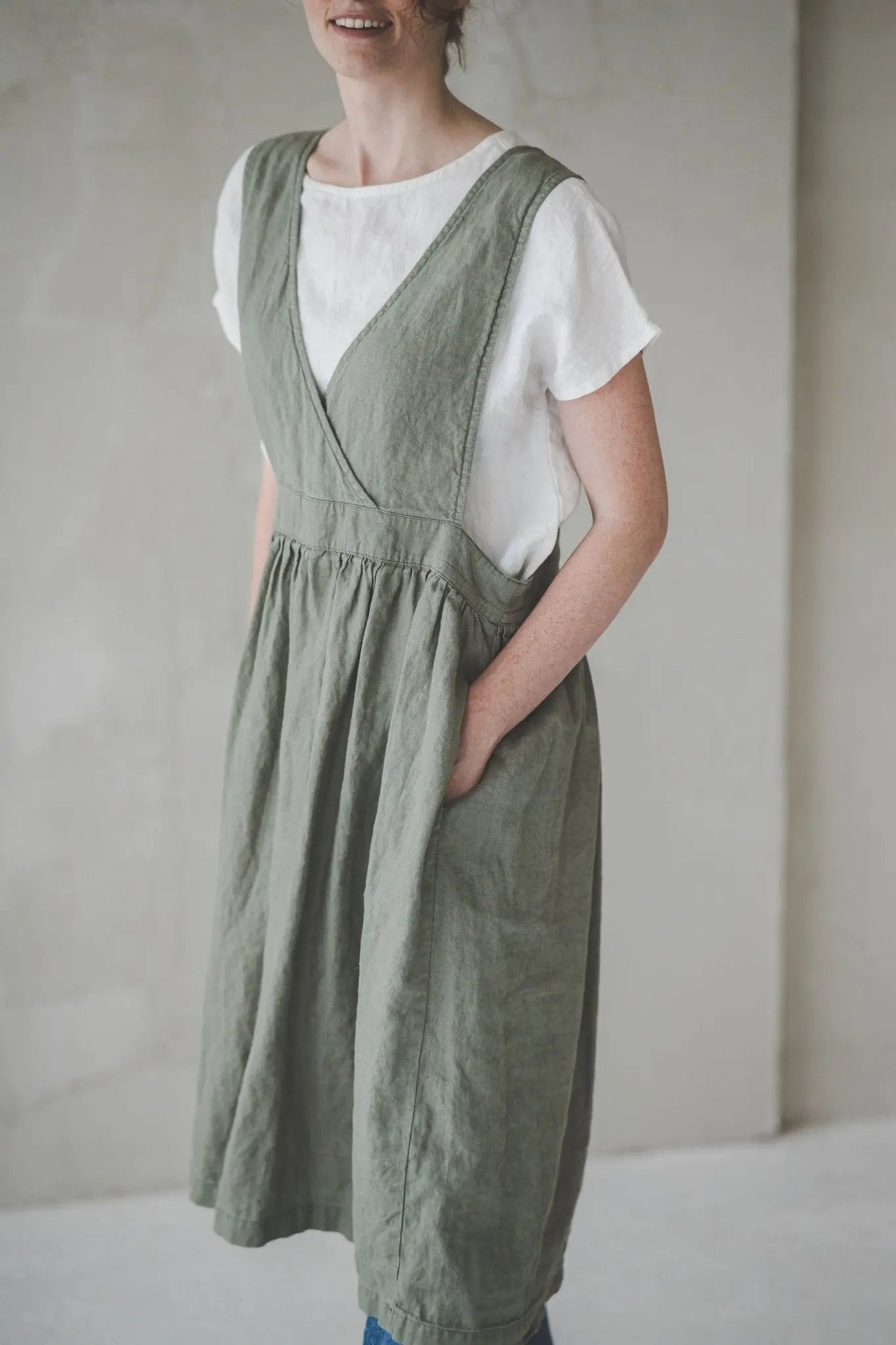 Linen Pinafore Dress - Epic Linen luxury linen