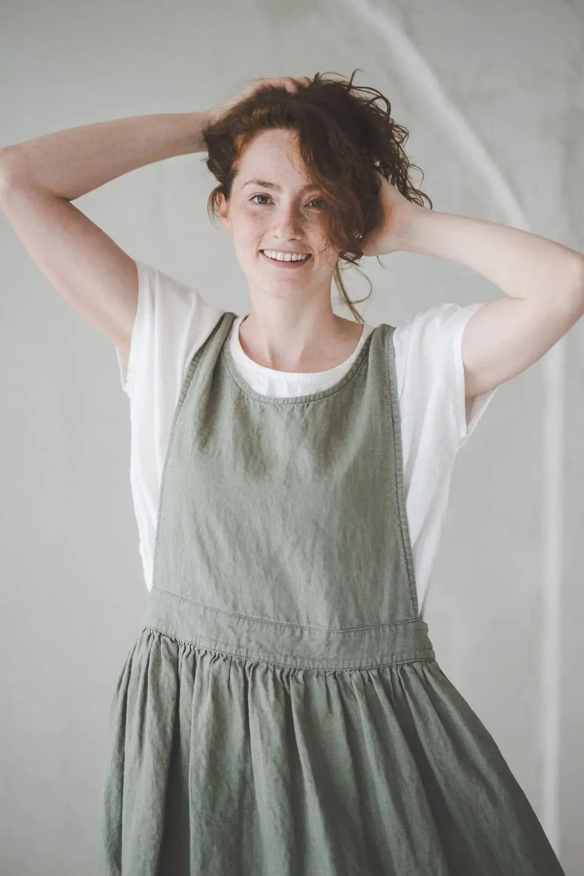 apron dress linen Pinafore – Stylish & Comfortable Outfit Royal Blue Halter Neck Cute with button up category_womens-inventory-styles Size:x small