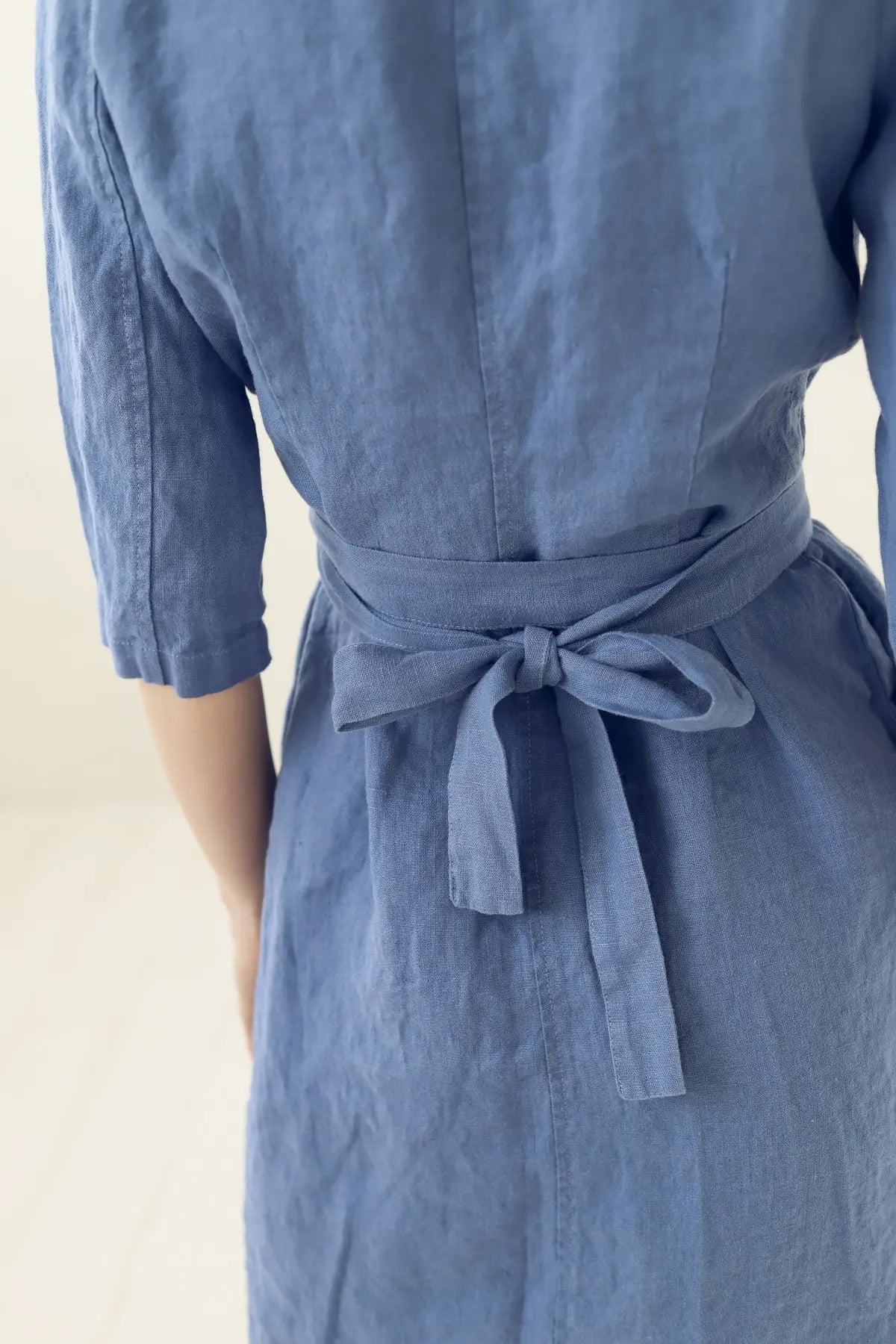 Linen Wrap Summer Dress with Belt - Epic Linen luxury linen