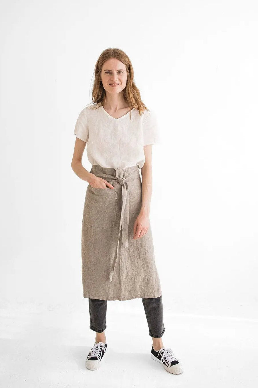 Long Linen Apron - Epic Linen luxury linen