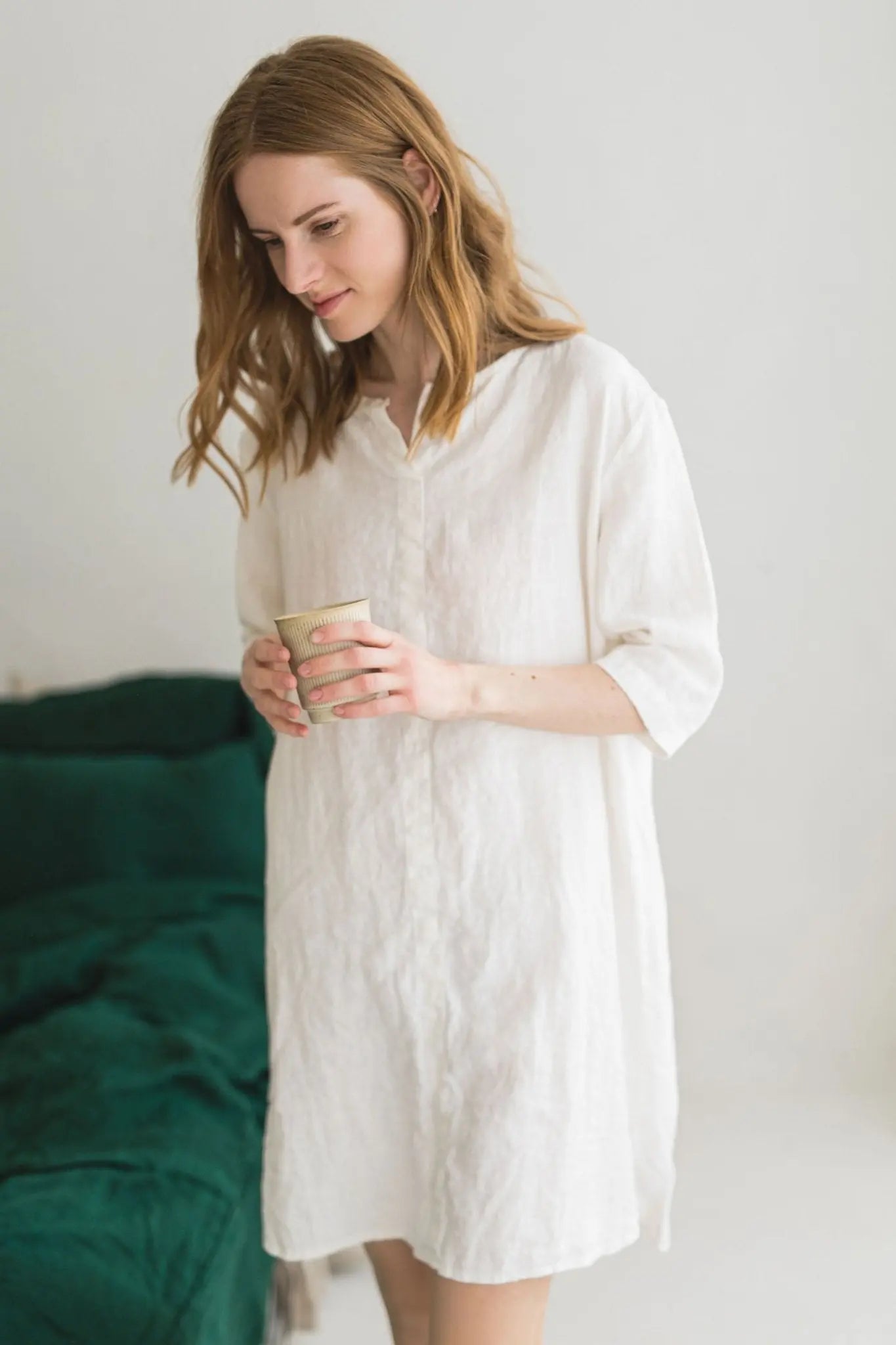 Long Linen Nightdress - Epic Linen luxury linen