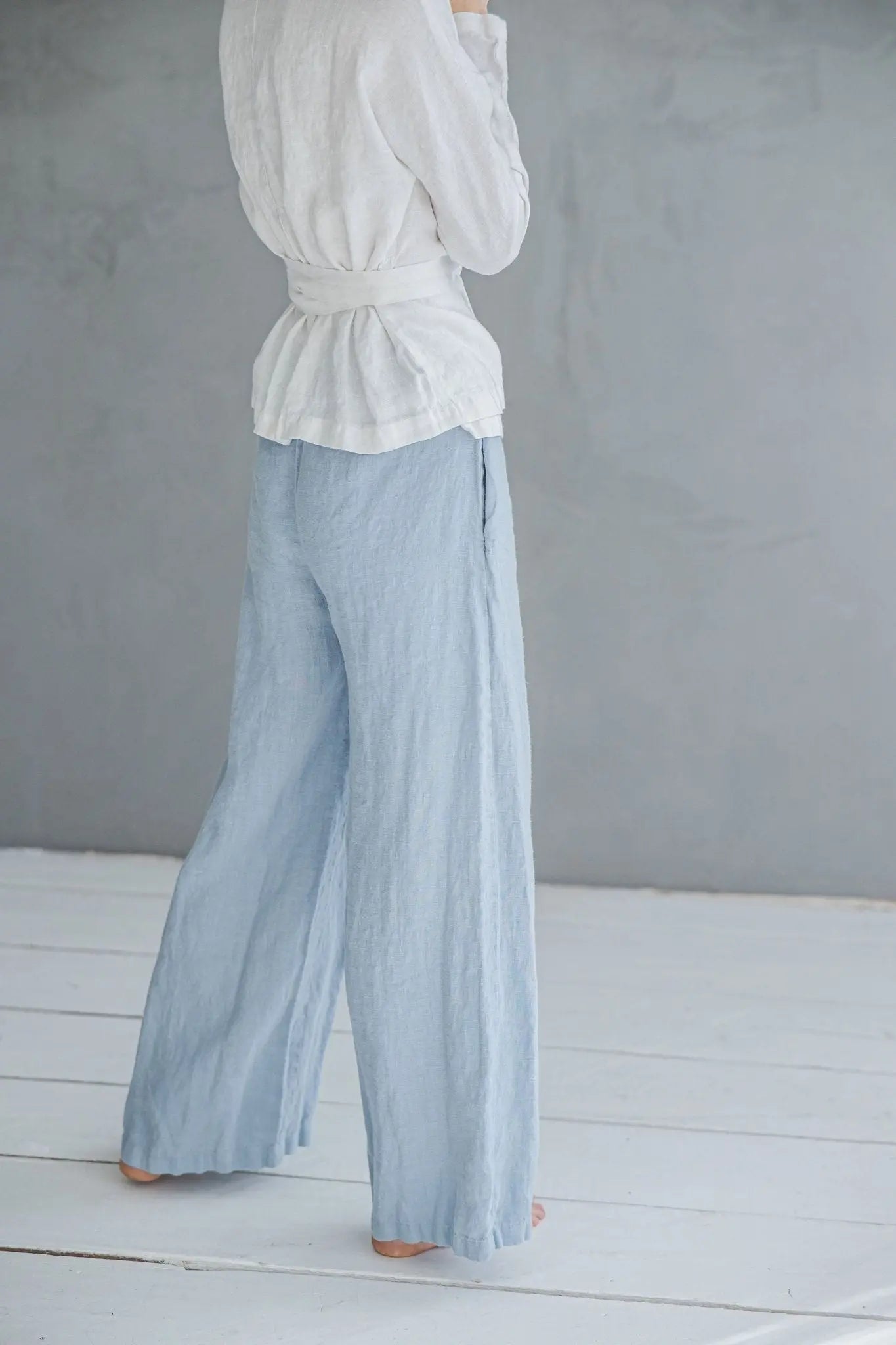 Long Linen Pants Wide Leg, Linen Culottes - Epic Linen luxury linen