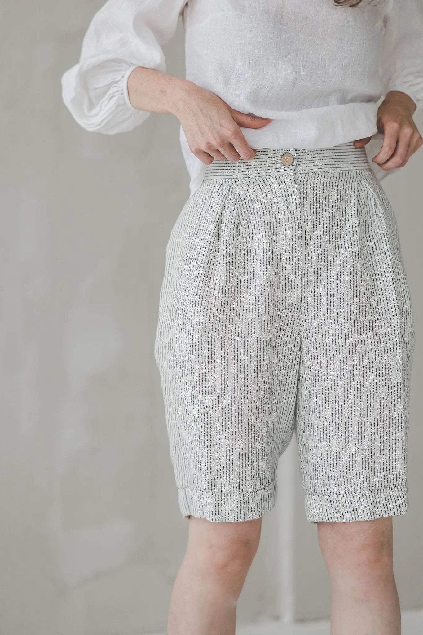 Long Linen Shorts - Epic Linen luxury linen