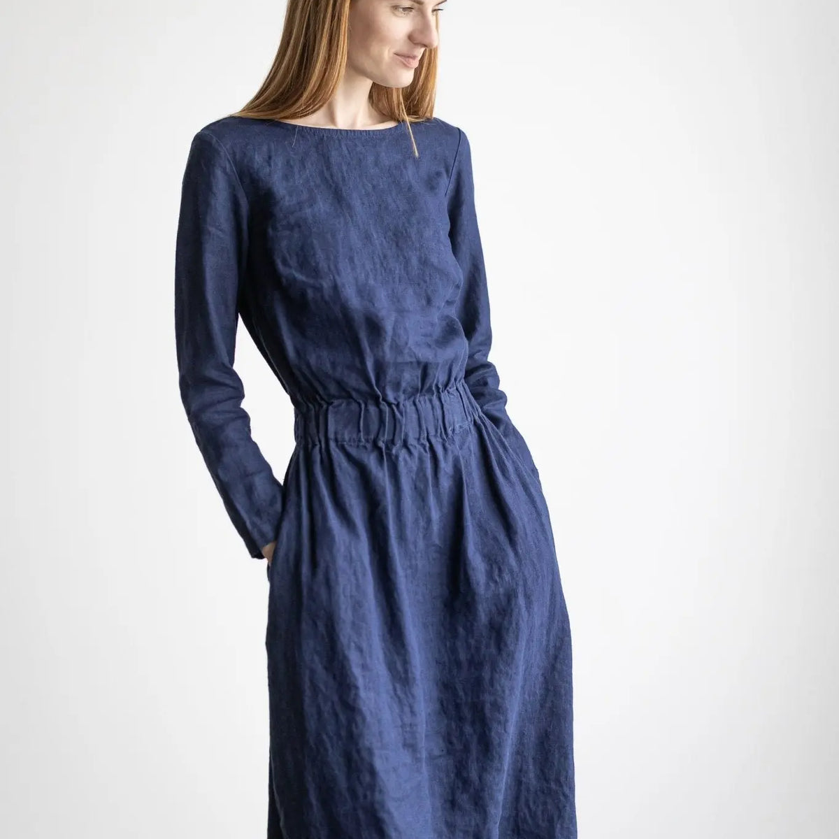 Long Sleeve Linen Dress for daily effortless style