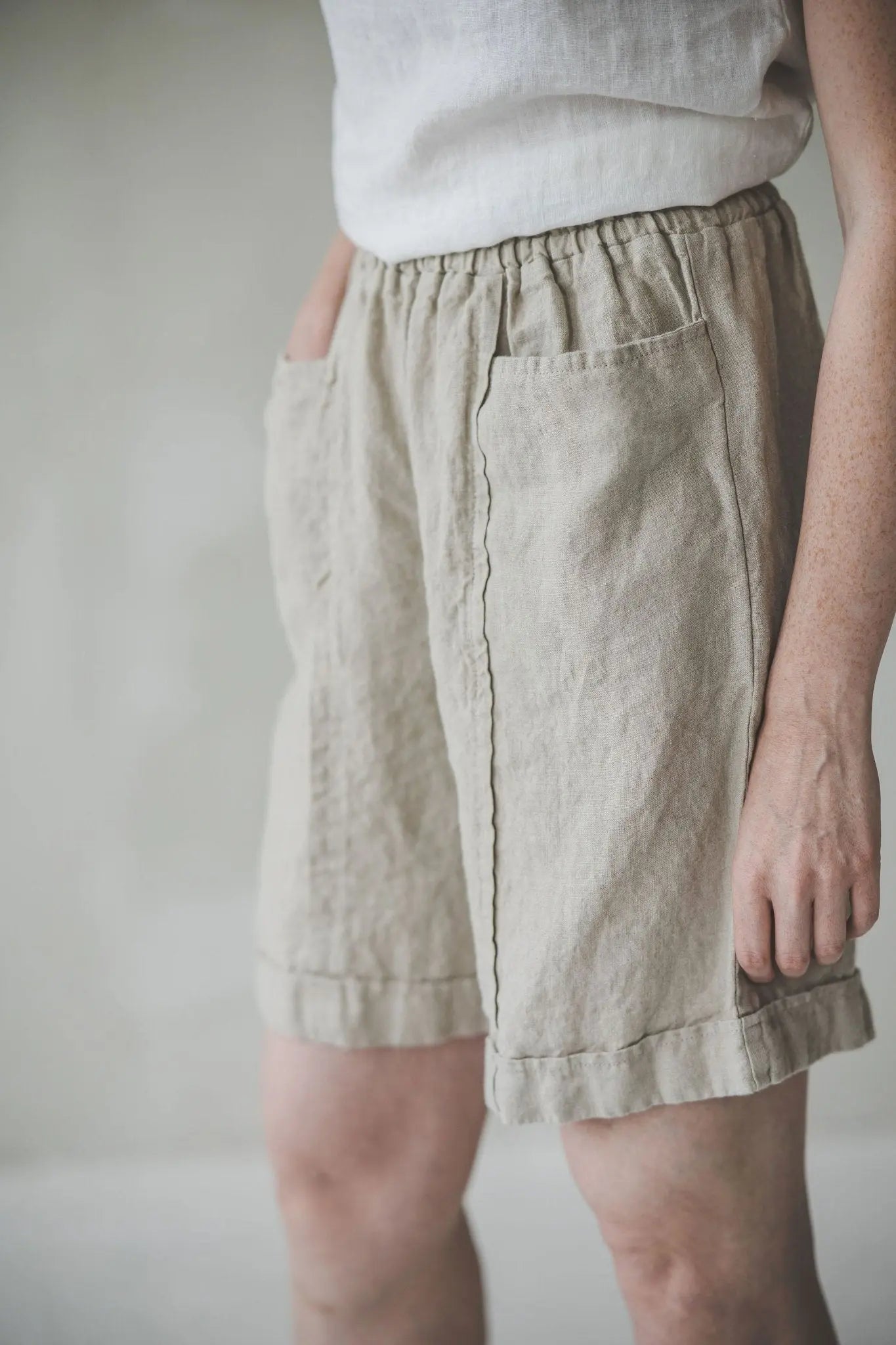 Loose Fit Bermuda Linen Shorts - Epic Linen luxury linen