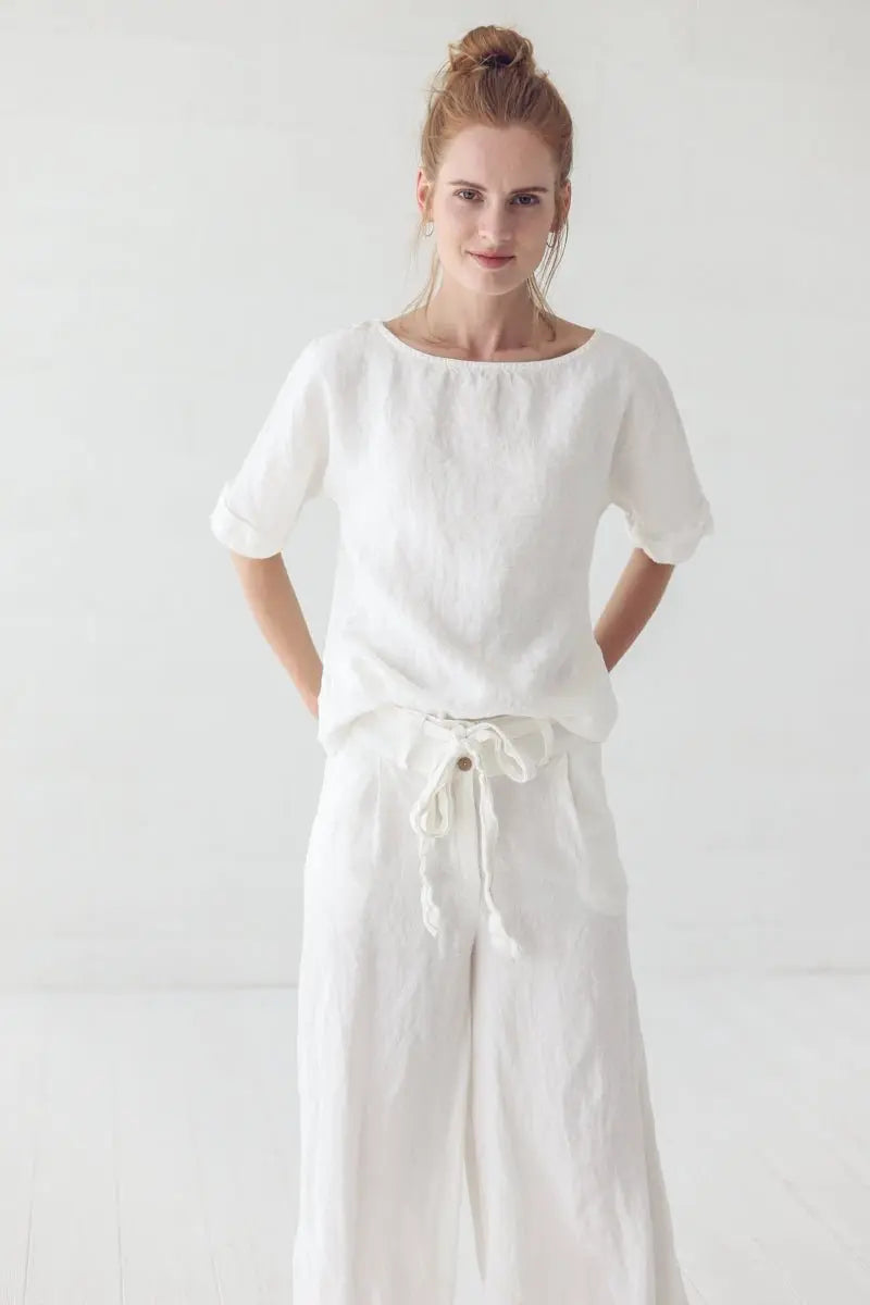 Loose Wide Linen Pants - Epic Linen luxury linen