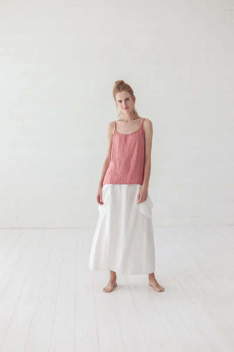 Maxi Linen Skirt with Large Pockets - Epic Linen luxury linen