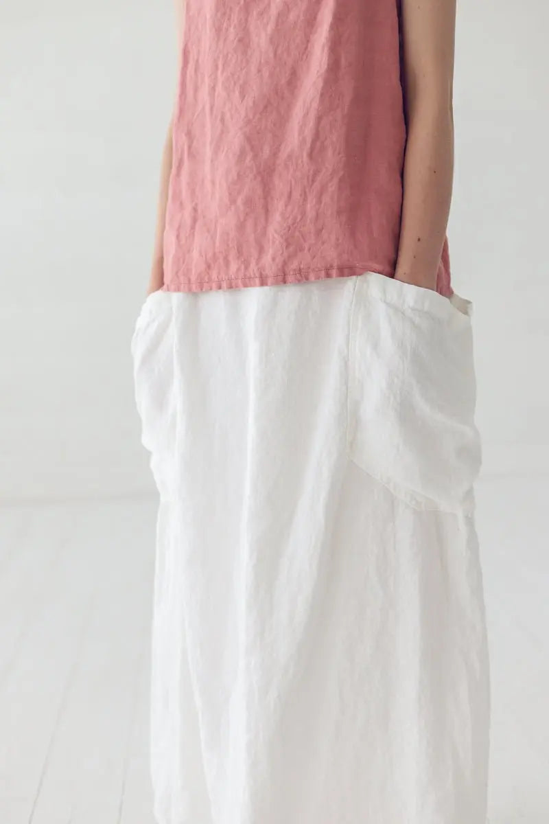 Maxi Linen Skirt with Large Pockets - Epic Linen luxury linen