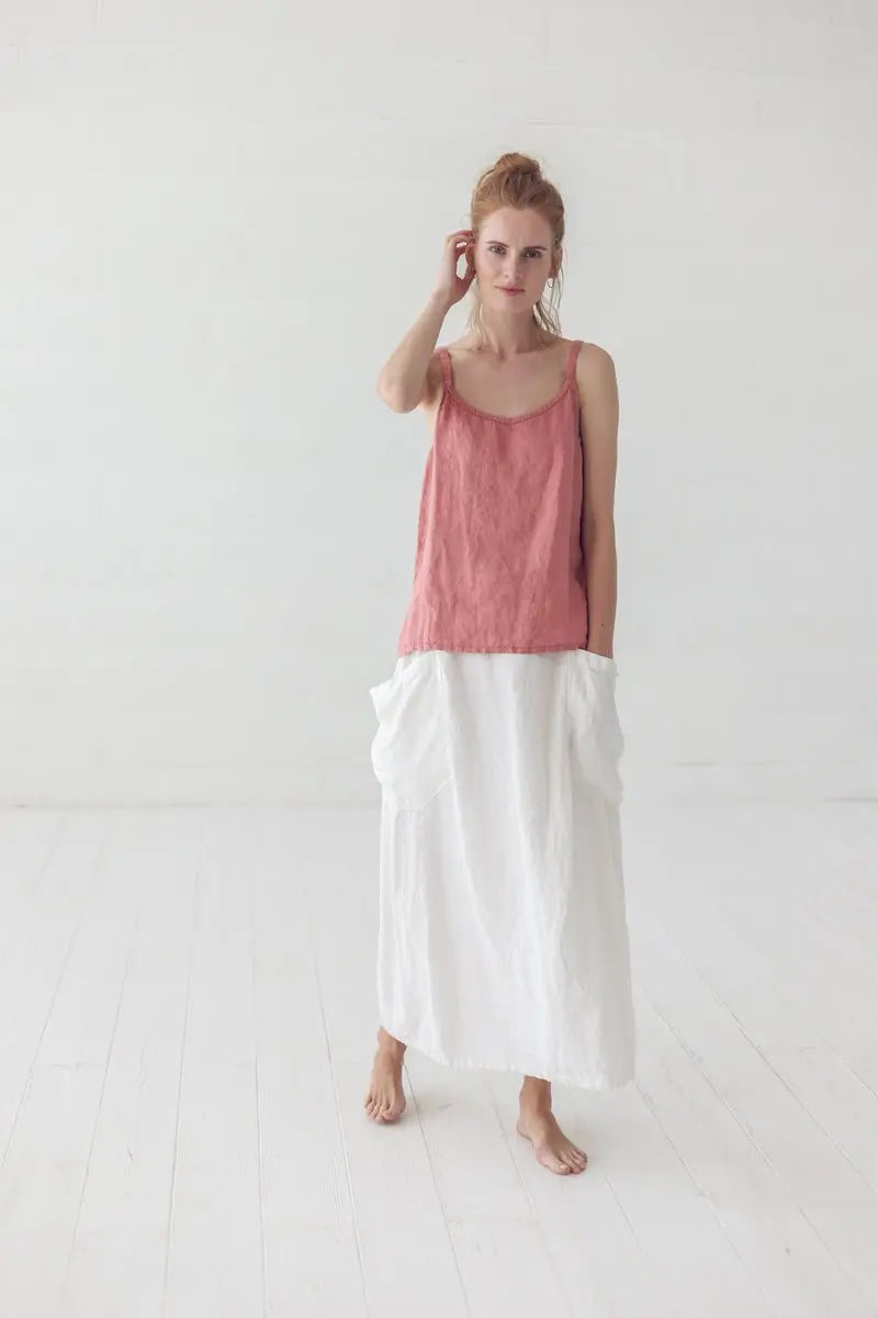 Maxi Linen Skirt with Large Pockets - Epic Linen luxury linen