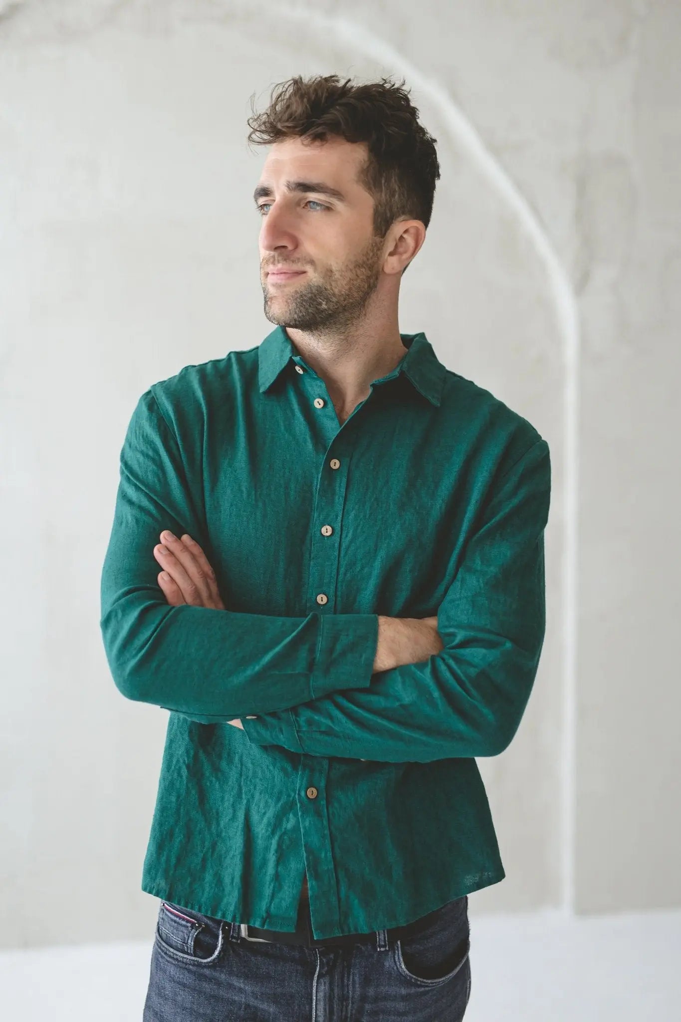 Men's Fitted Linen Shirt - Epic Linen luxury linen