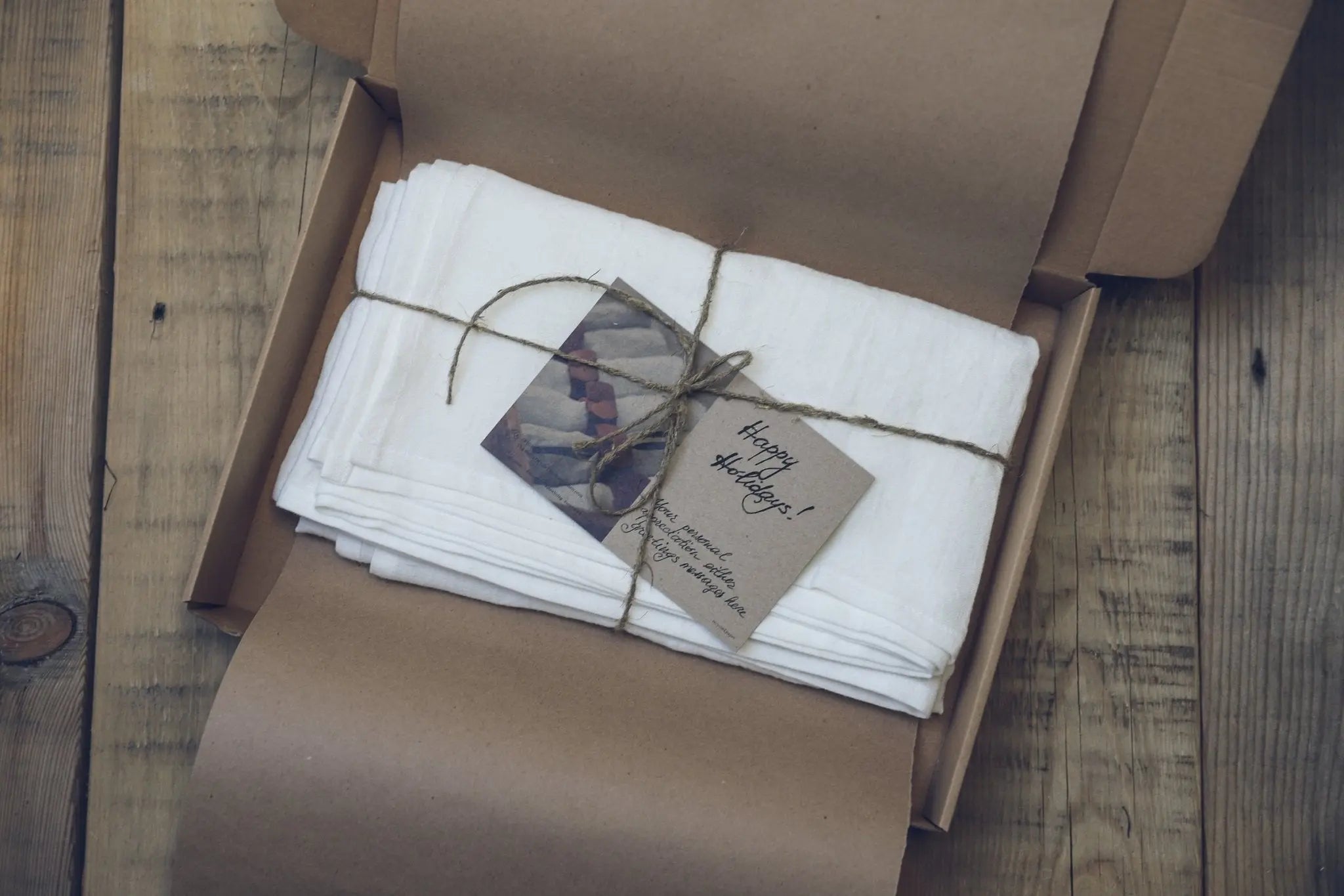 Natural Linen Scarf in a Sustainable Gift Box - Epic Linen luxury linen