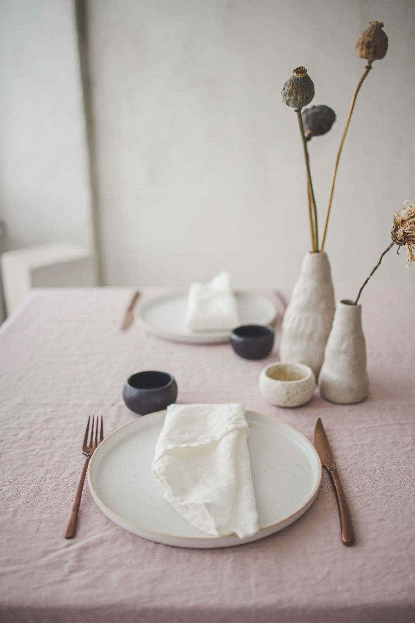 Natural Soft Pale Dogwood Linen Tablecloth - Epic Linen luxury linen