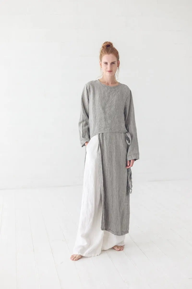 Oversized Linen Tunic Shirt - Epic Linen luxury linen