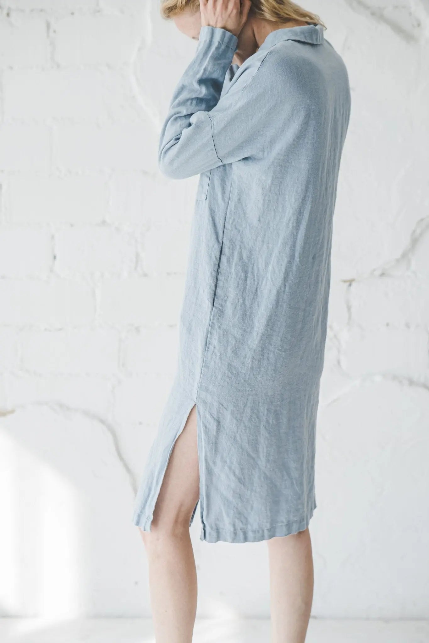 READY TO SHIP Casual Linen Shirt Dress - Epic Linen luxury linen