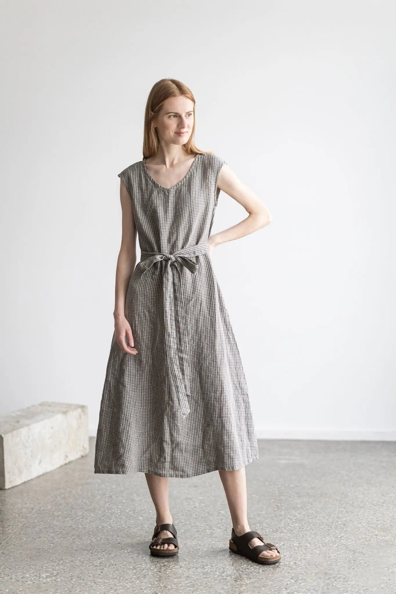 READY TO SHIP Elegant Linen Maxi Dress - Epic Linen luxury linen