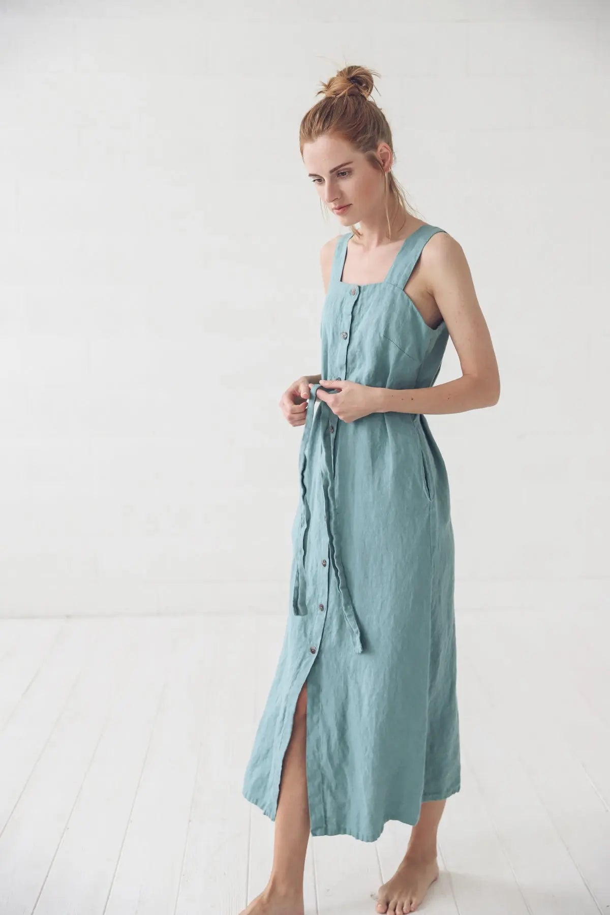 READY TO SHIP Linen Button Down Dress - Epic Linen luxury linen