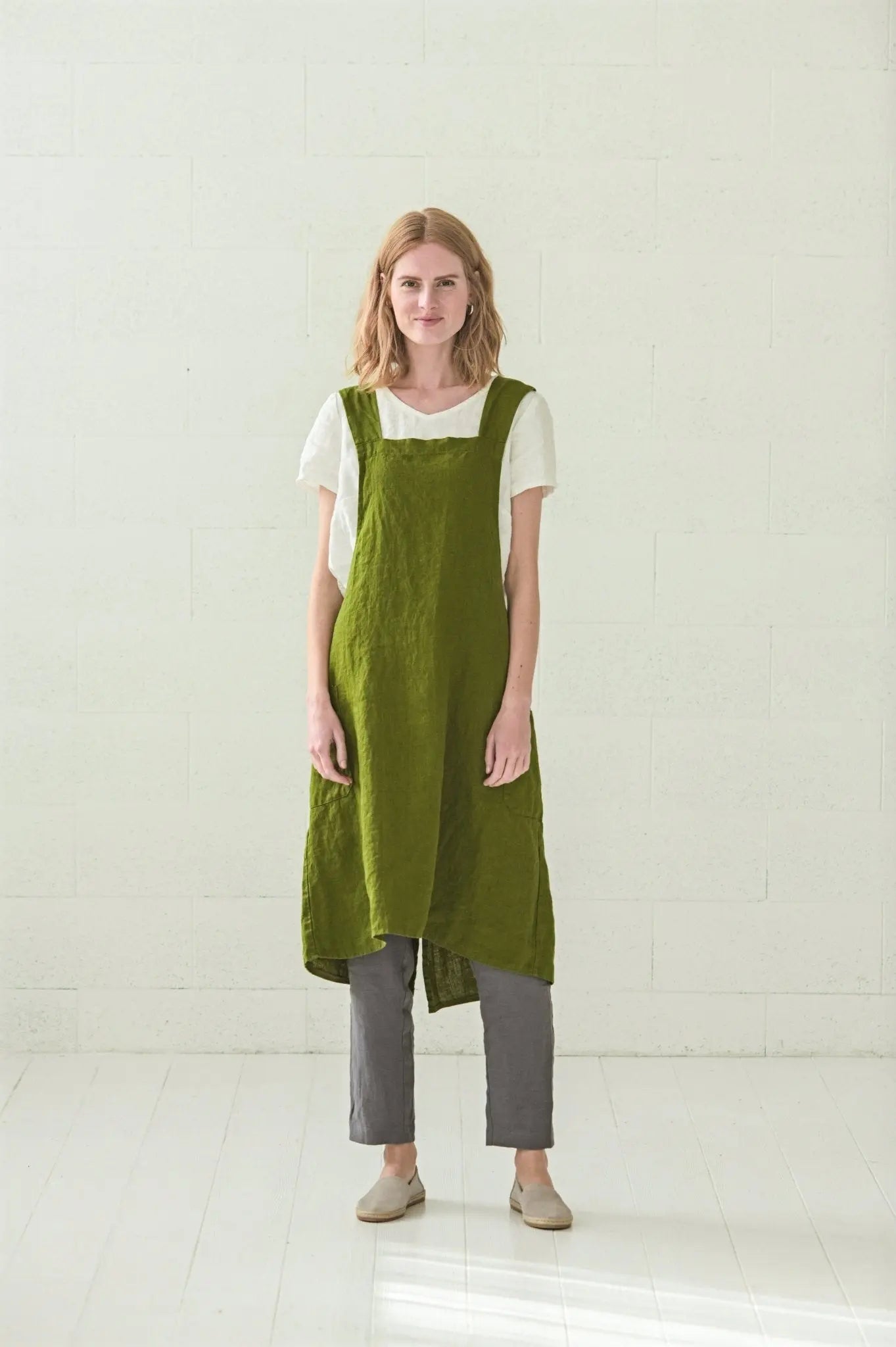 READY TO SHIP Linen Japanese Style Pinafore Apron - Epic Linen luxury linen
