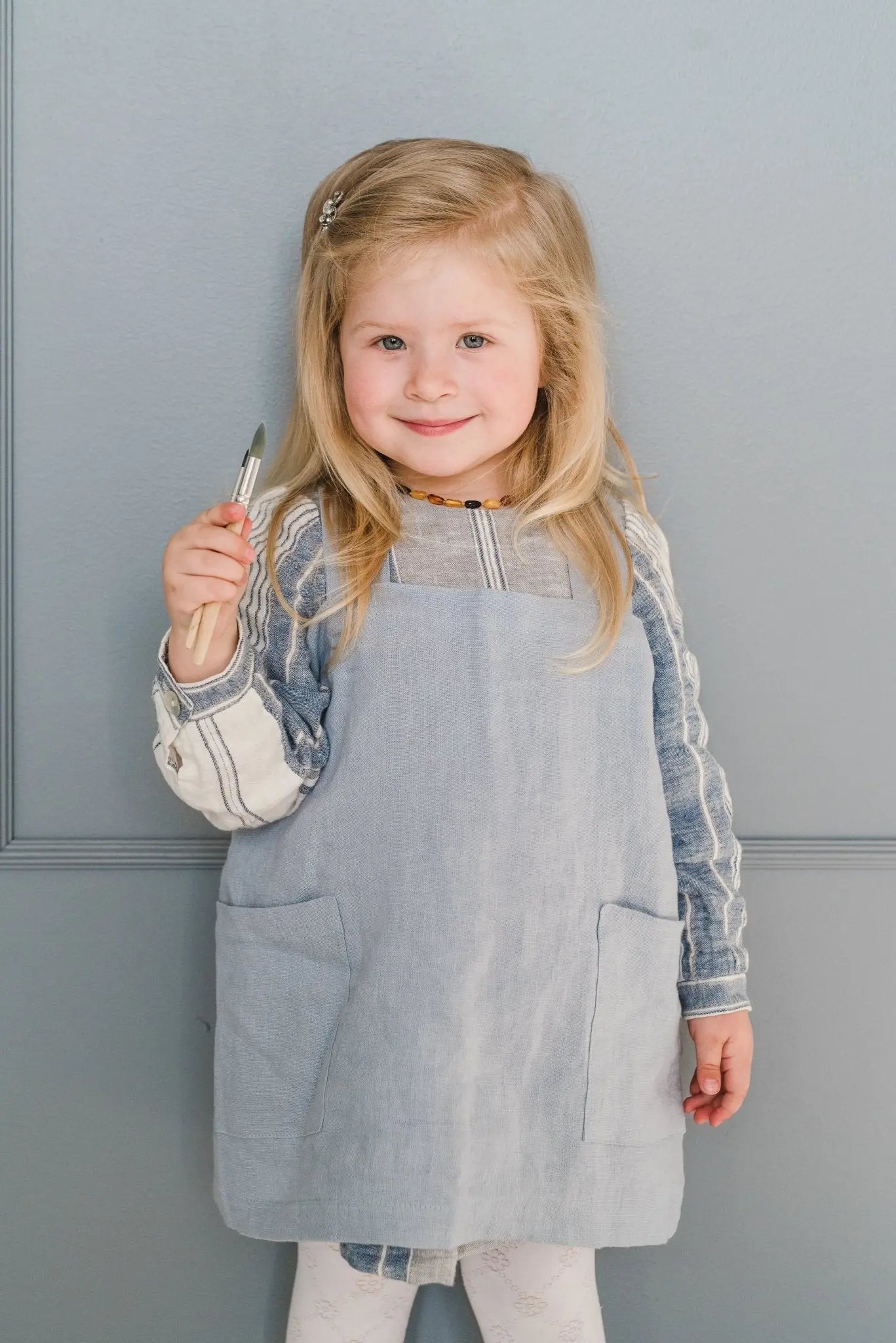 READY TO SHIP Linen Kids Apron - Epic Linen luxury linen