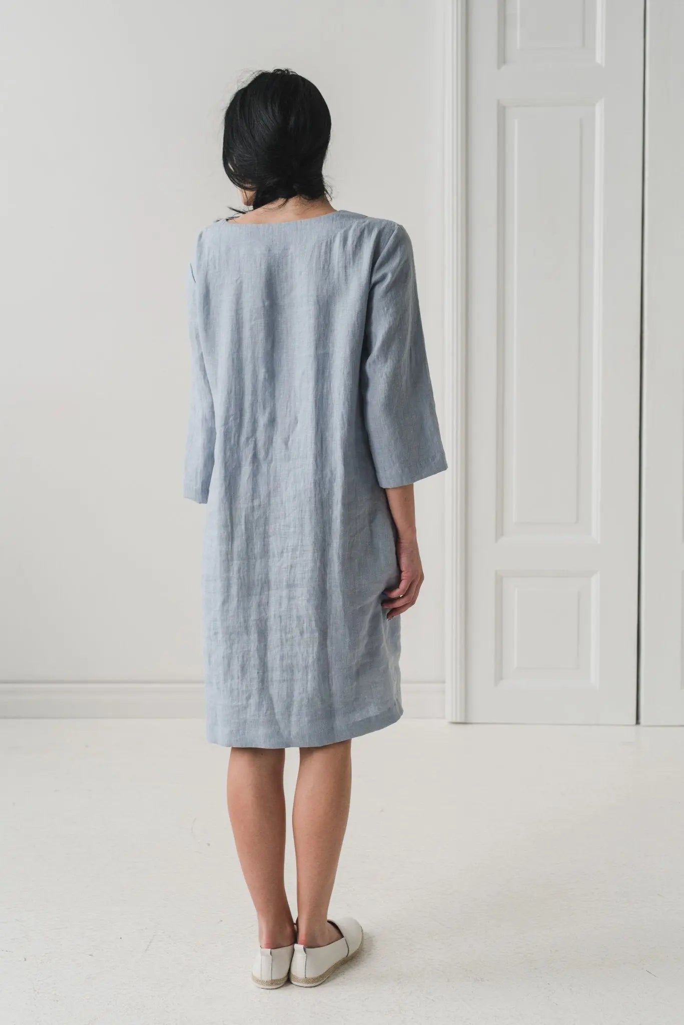 READY TO SHIP Minimal Linen Dress - Epic Linen luxury linen